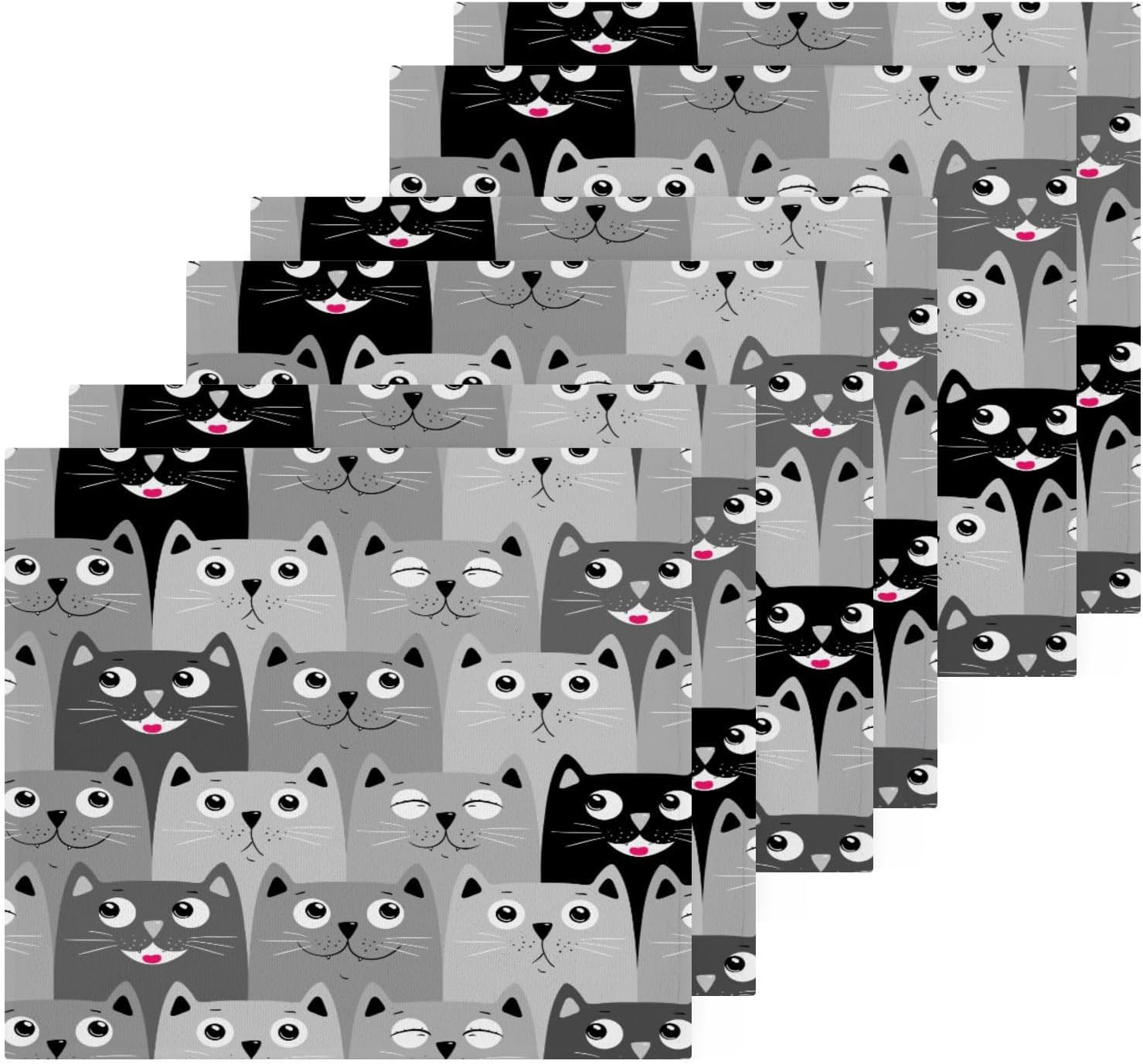 Kigai Cute Cats Washcloth Set Soft Absorbent