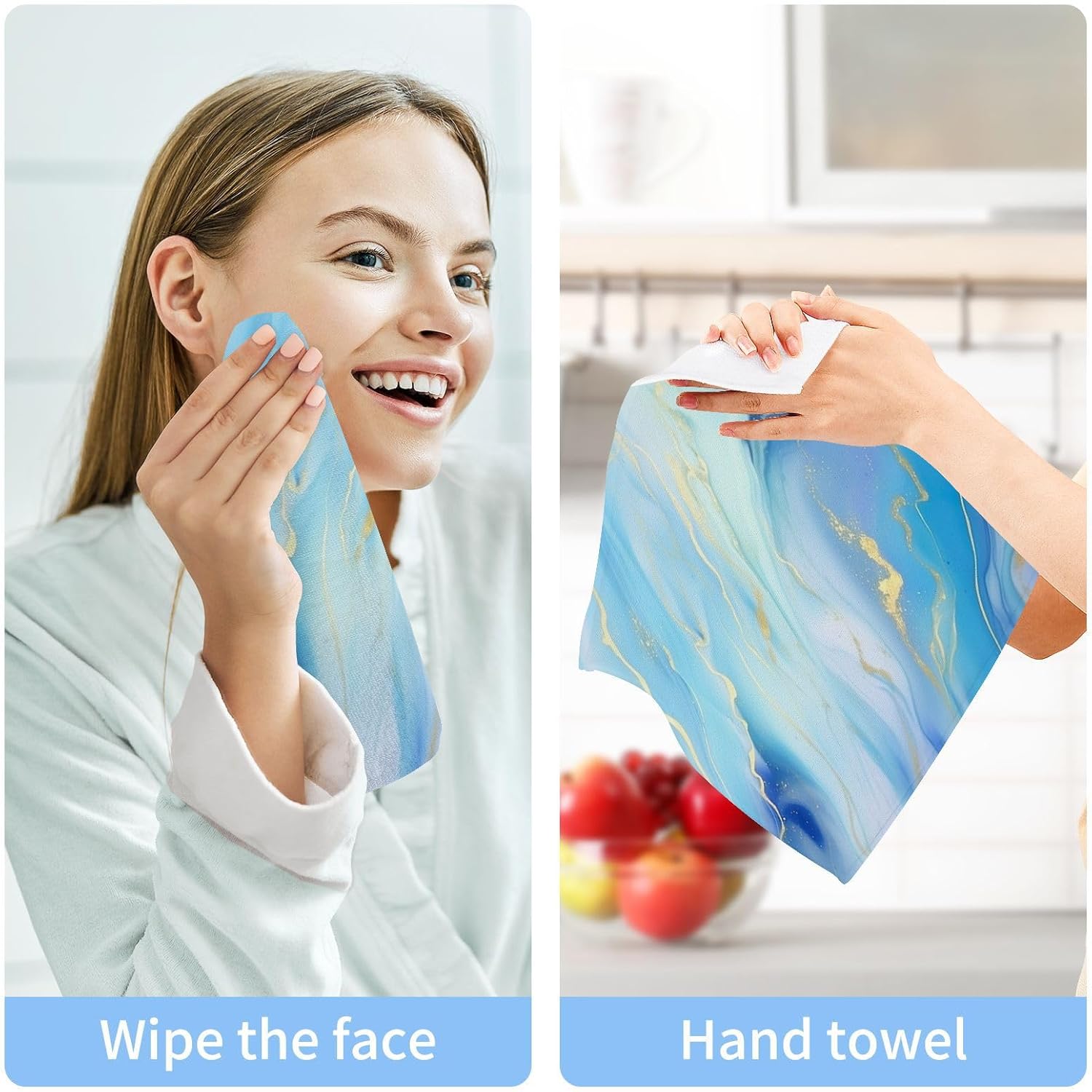 Yettasbin Marble Washcloth Set Soft Absorbent for Baby