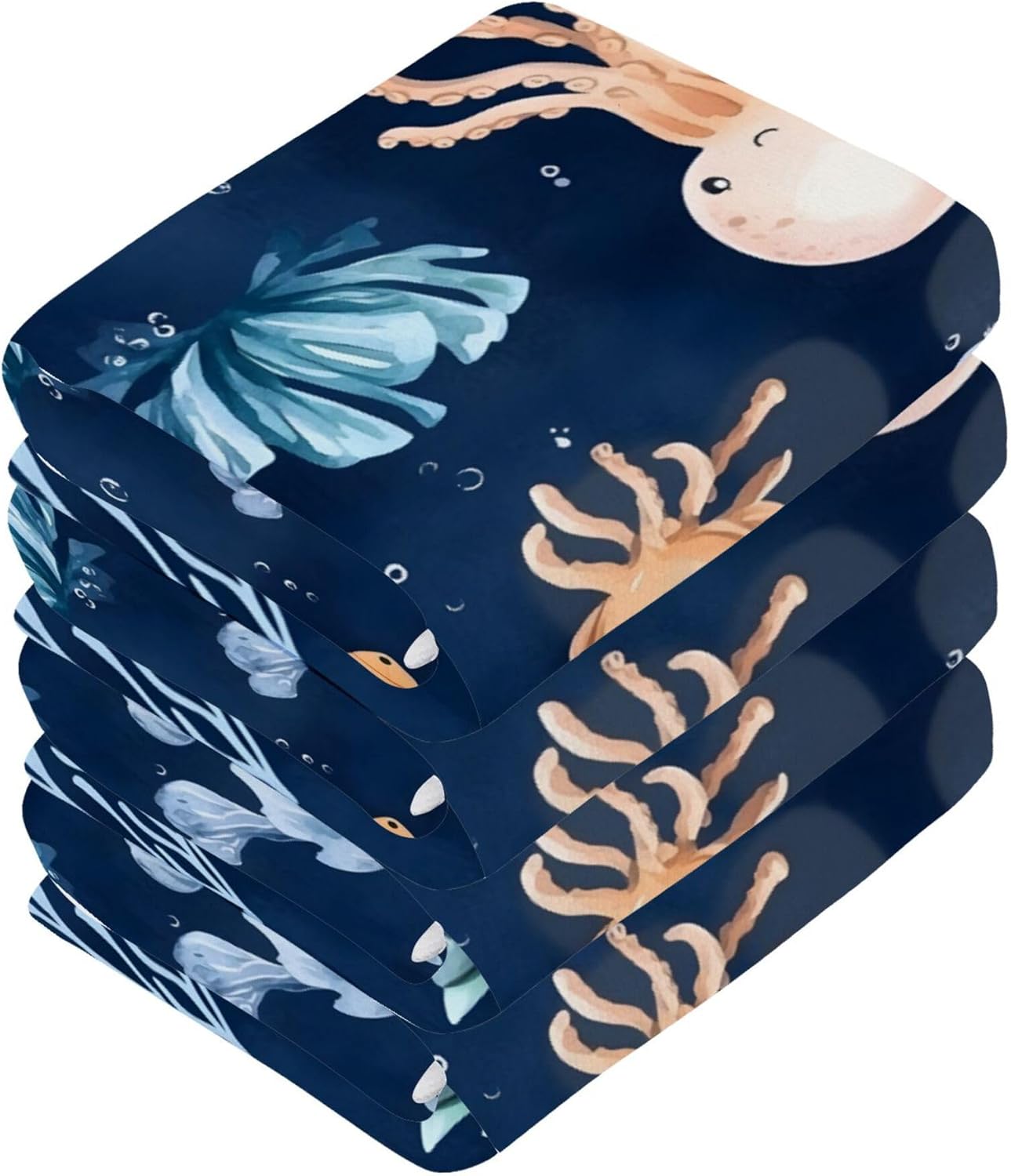 Xigua Watercolor Sea Life Washcloth Set