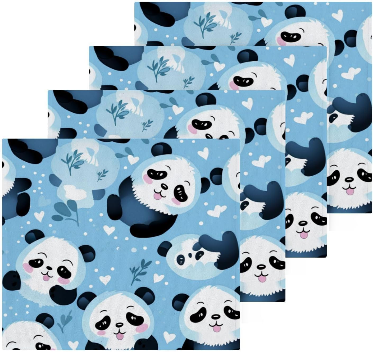 Cute Panda Washcloth 2-Piece Set for Babies Soft Reusable Washable