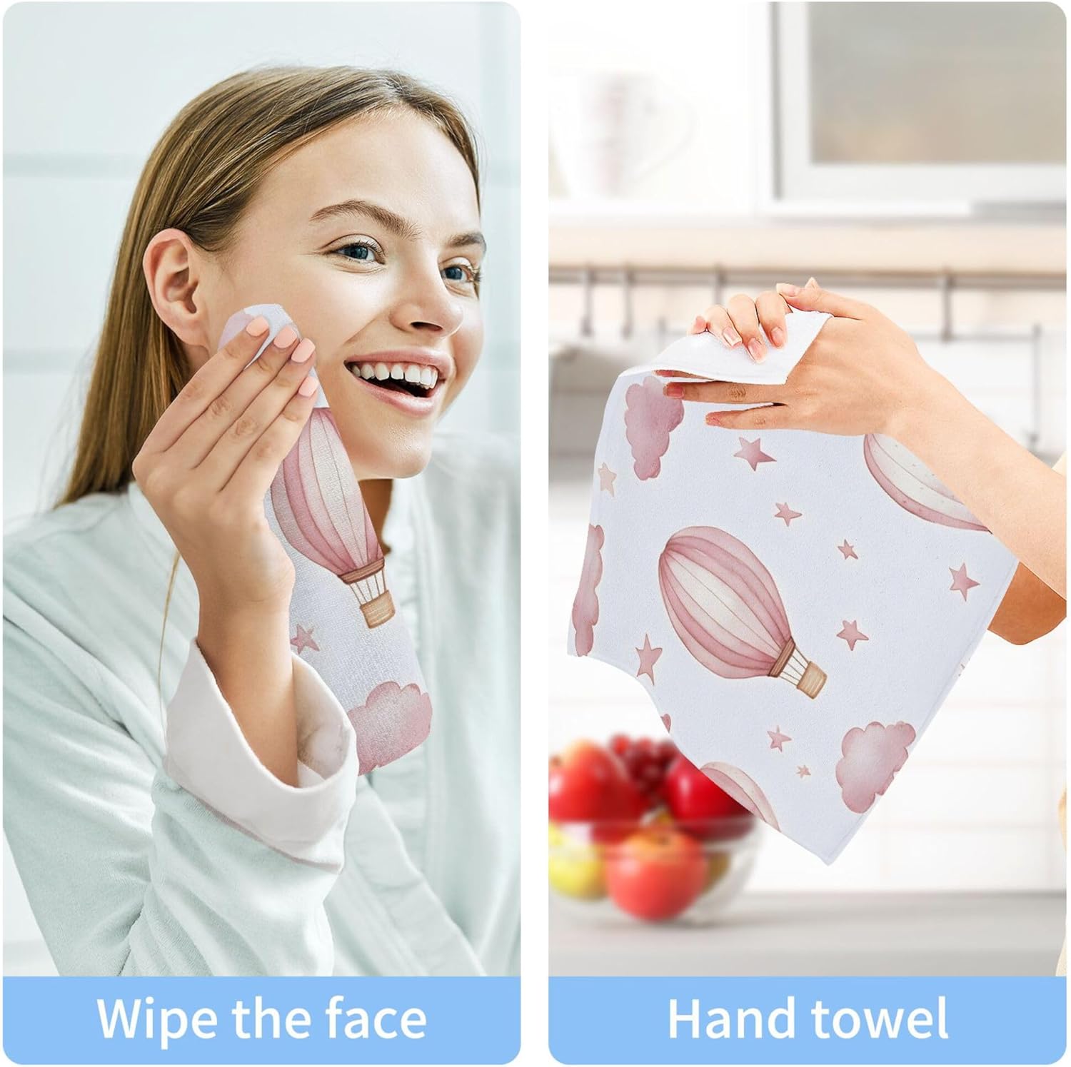 Stunning Watercolor Balloon Washcloth Set