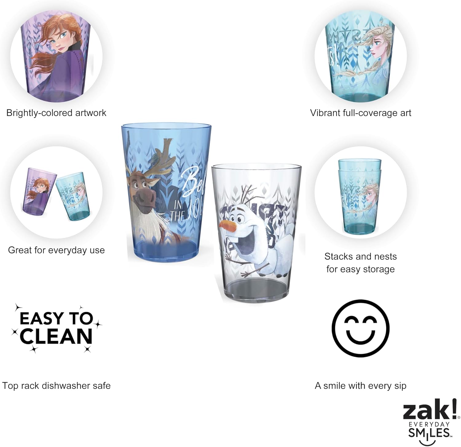 Zak Designs Disney Frozen 2 Nesting Tumblers Set