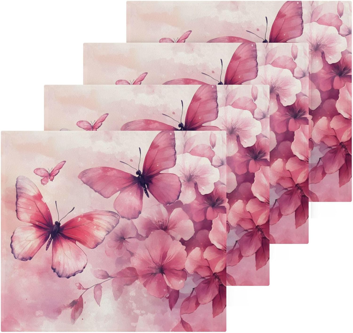 Stylish Xigua Butterflies Washcloth Set
