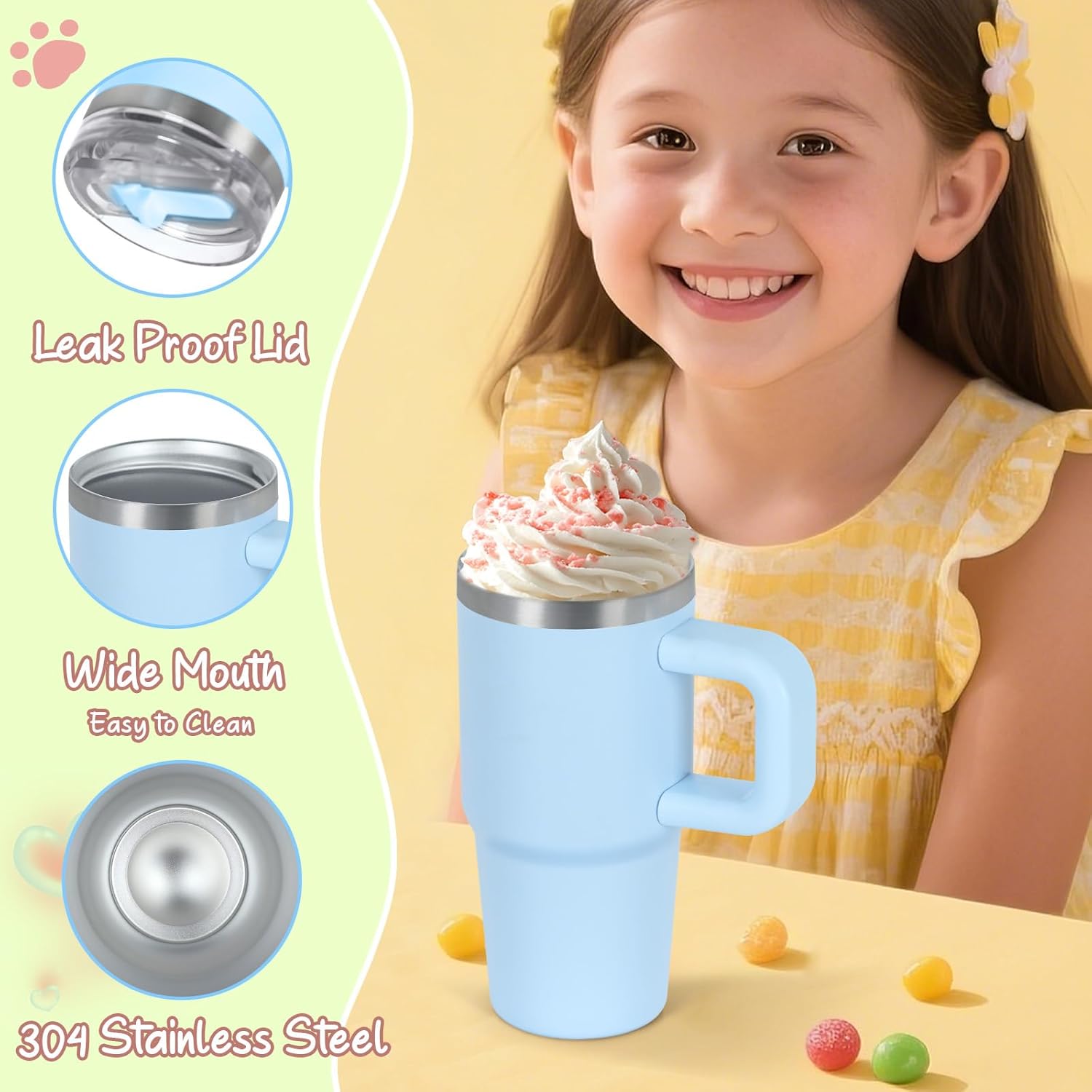 Flip straw tumbler for kids