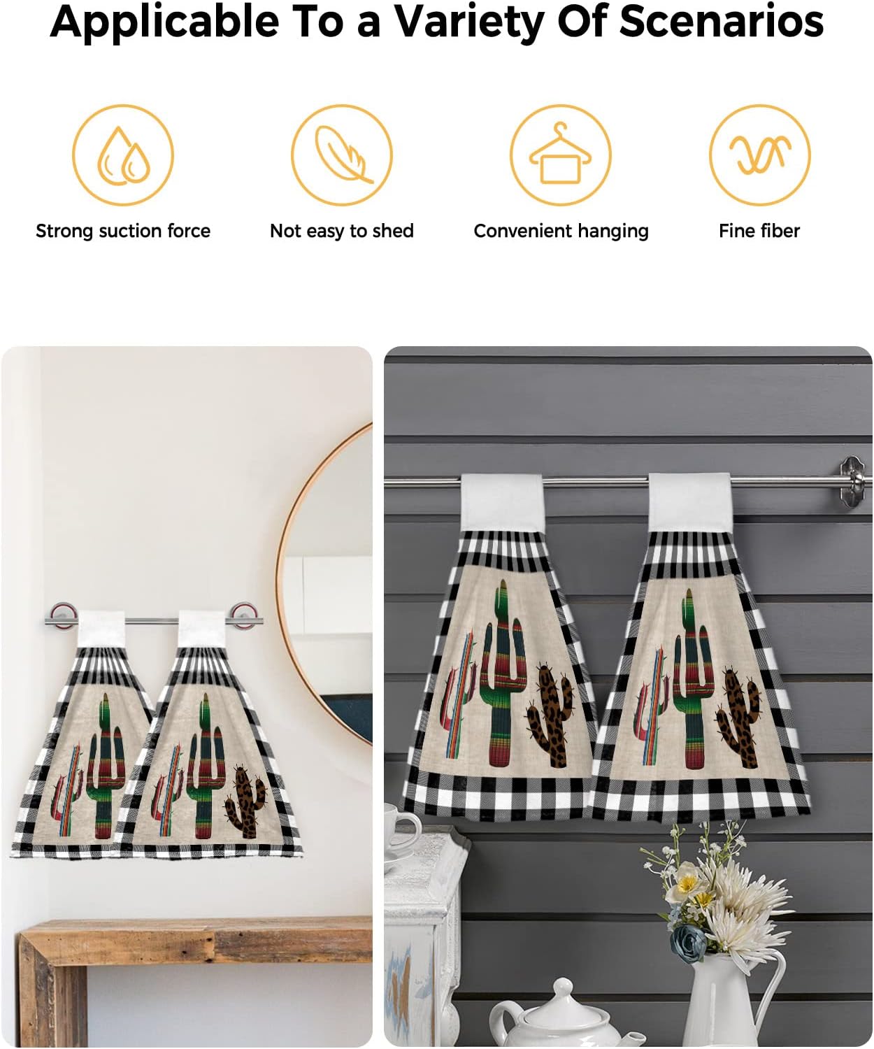 2-Piece Retro Tie Towels with Mexico Stripe Design