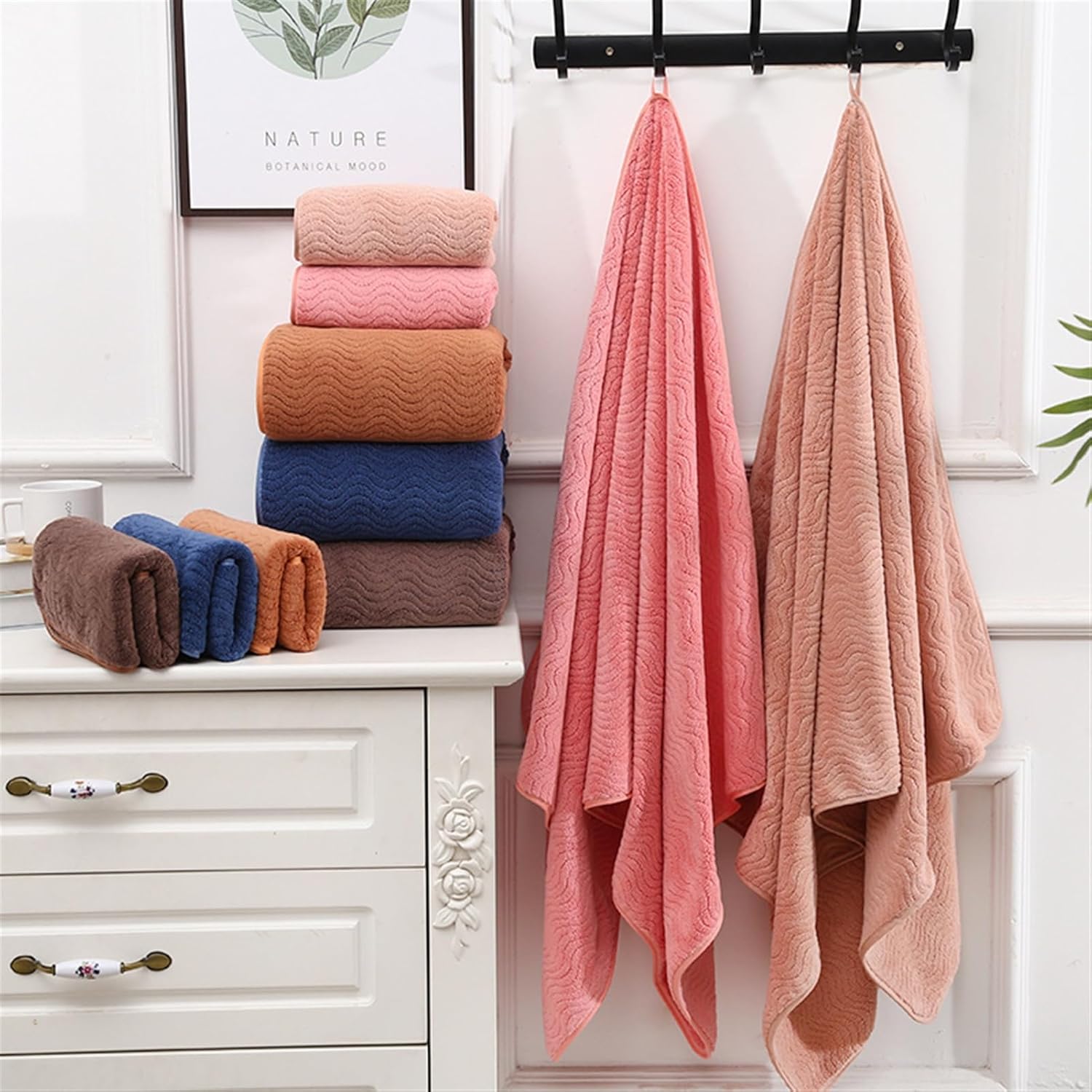 GIBZ 5 Pack Washcloths with Hanging Loops Dark Grey 30x30cm