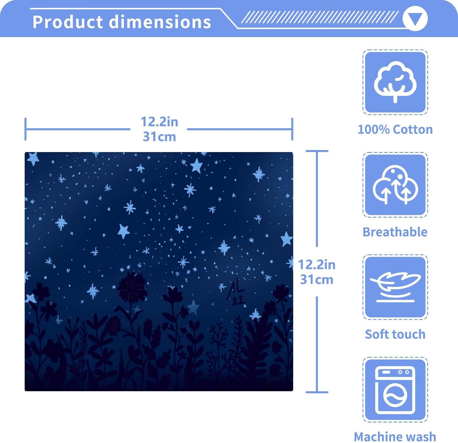 YETTASBINSoft Absorbent Washcloth Set for Babies 2-Pack