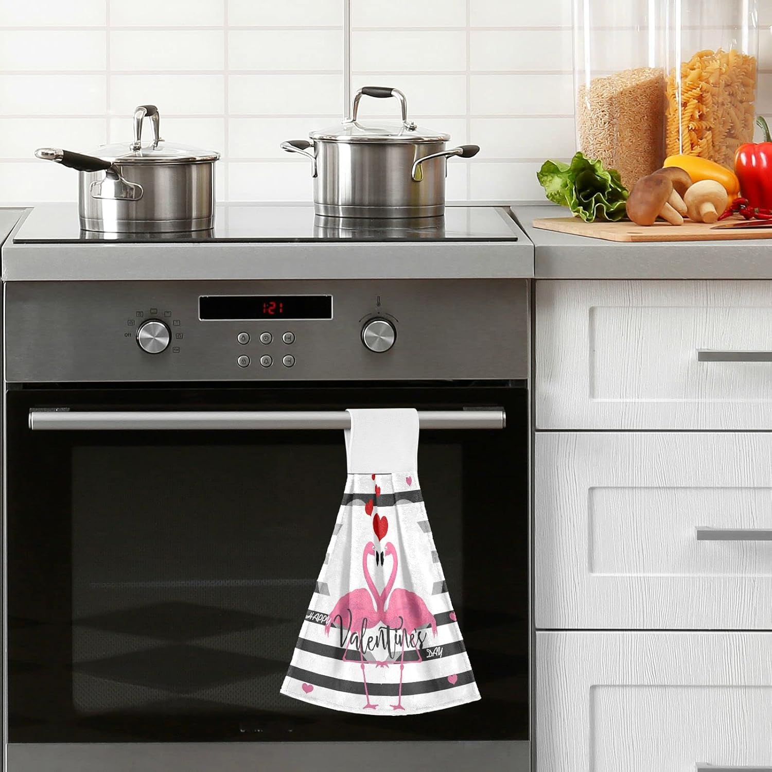 Adorable Magic Kitchen Towels 2PCS Flamingo Design