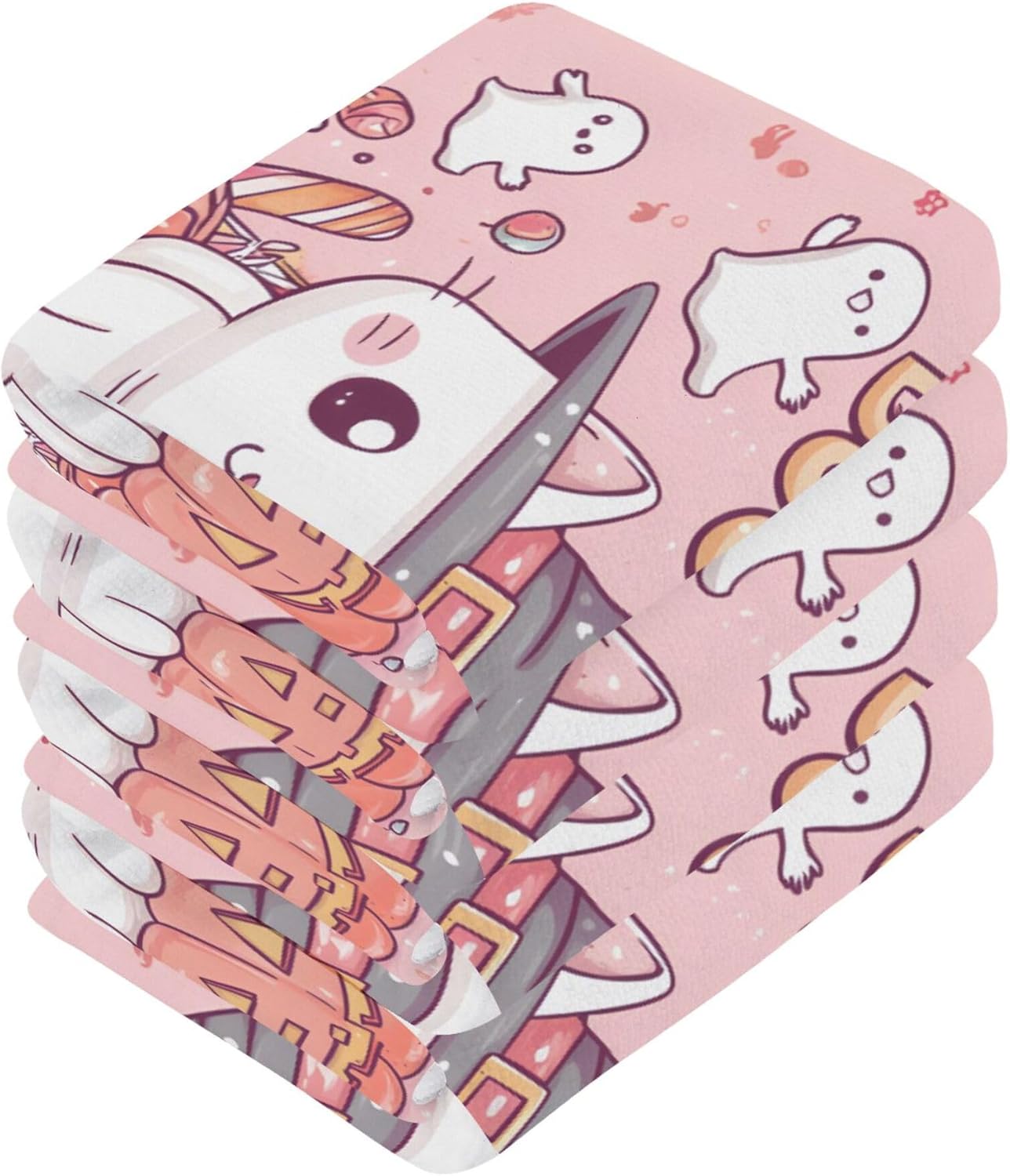 Cute Cat Witch Hat Washcloth Set