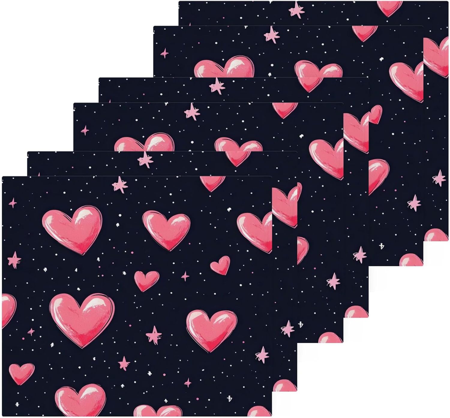 Xigua Hearts and Stars Washcloth Set