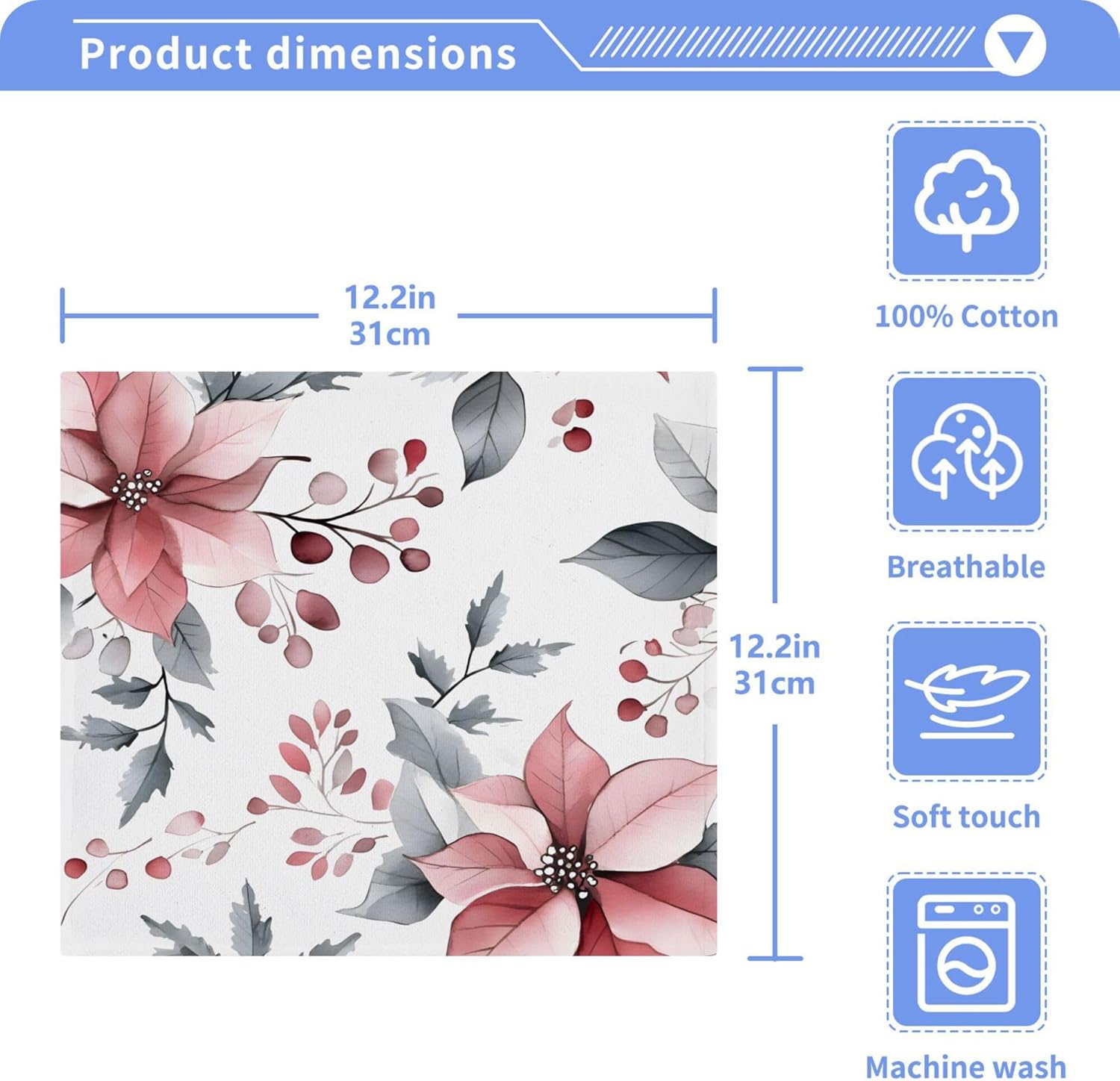 Xigua Watercolor Greenery Washcloth Set