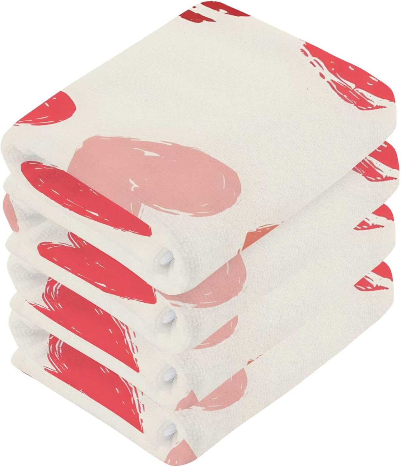 Xigua Red Hearts Multi-Purpose Washcloth Set