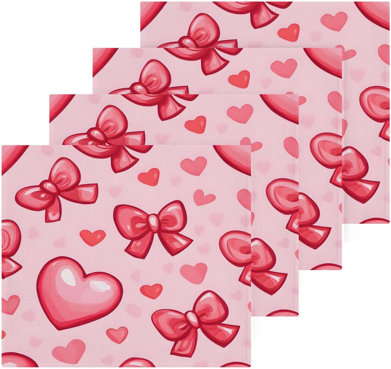 Xigua Hearts and Bows Premium Washcloth Set