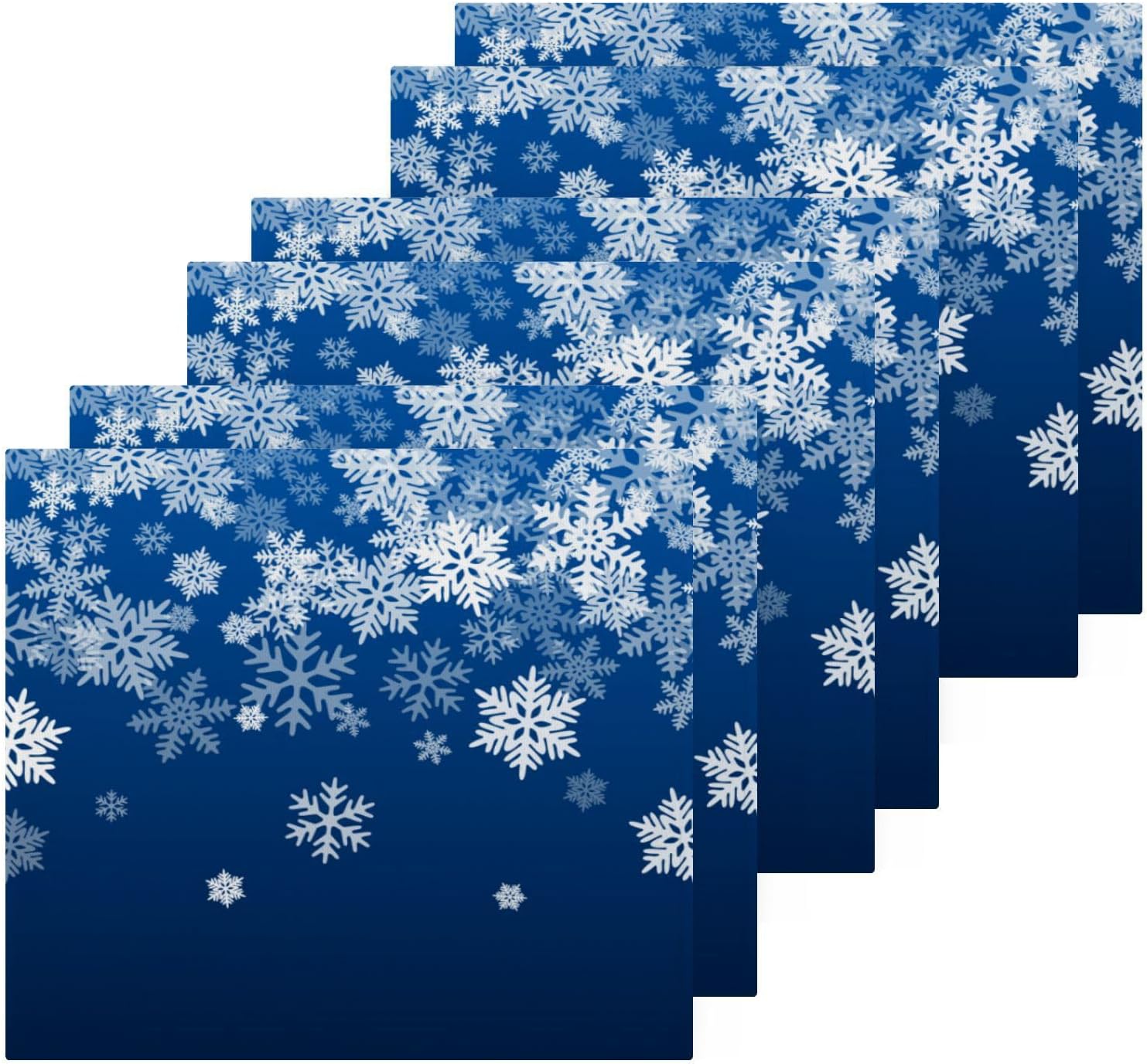 Blue Christmas Snowflake Washcloths 2-Pack