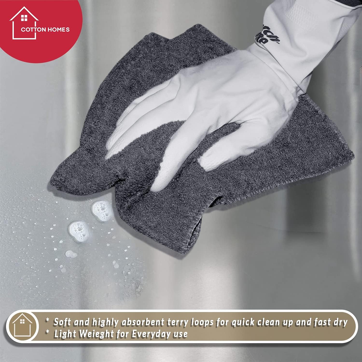 COTTON HOMES Soft Cotton Washcloth 11x11 18 Pack 4 Free