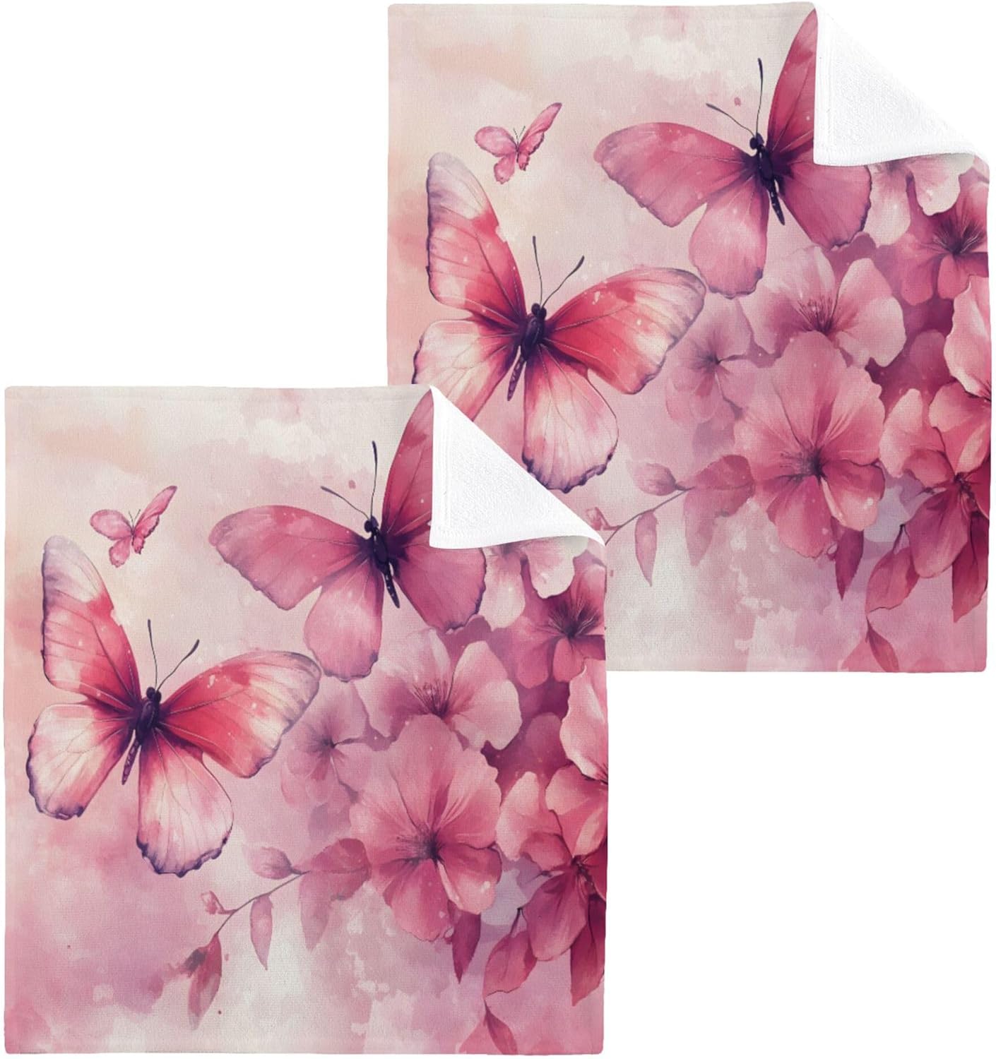Stylish Xigua Butterflies Washcloth Set