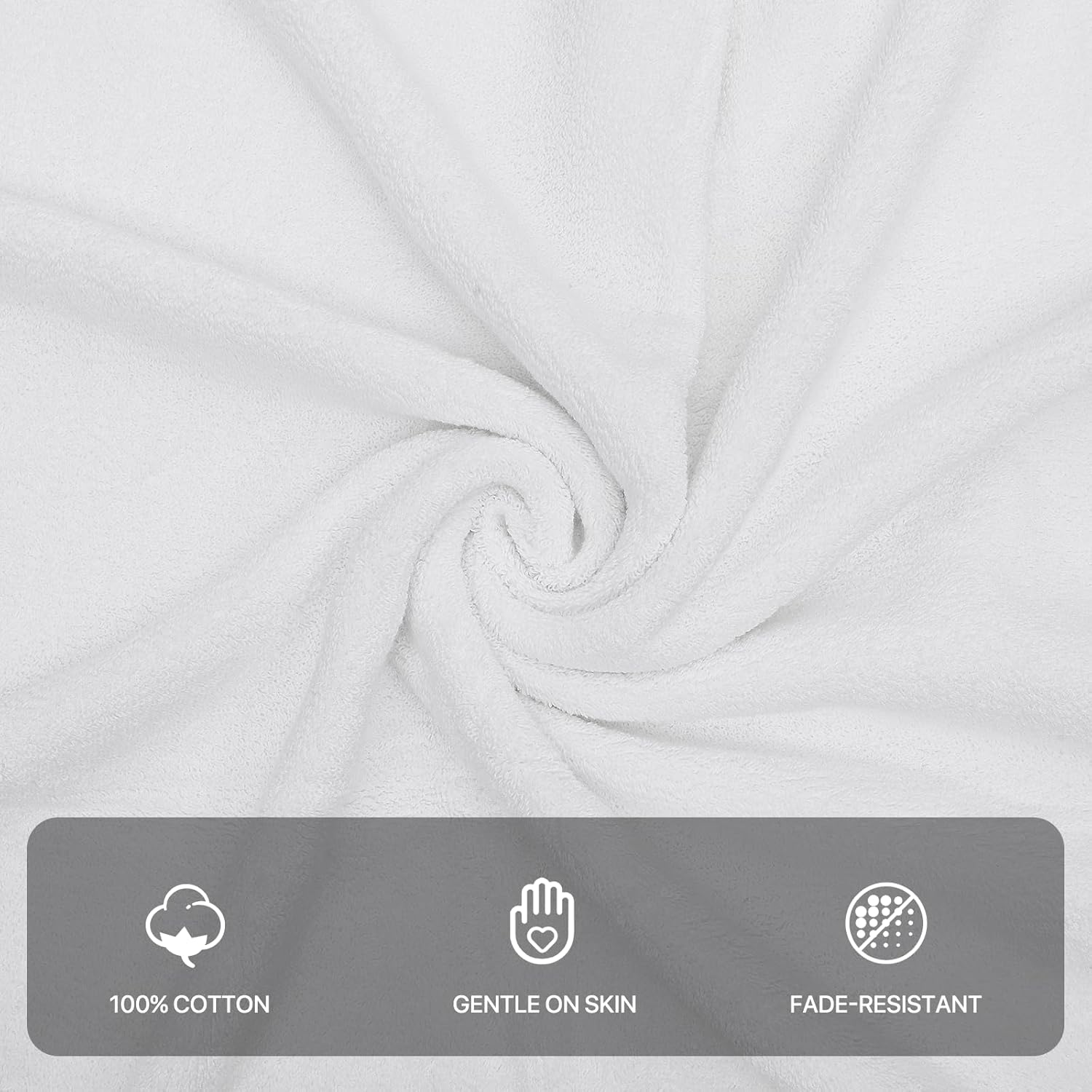 8-Piece 100 Cotton Bath Towel Set for Fast Dry Skin