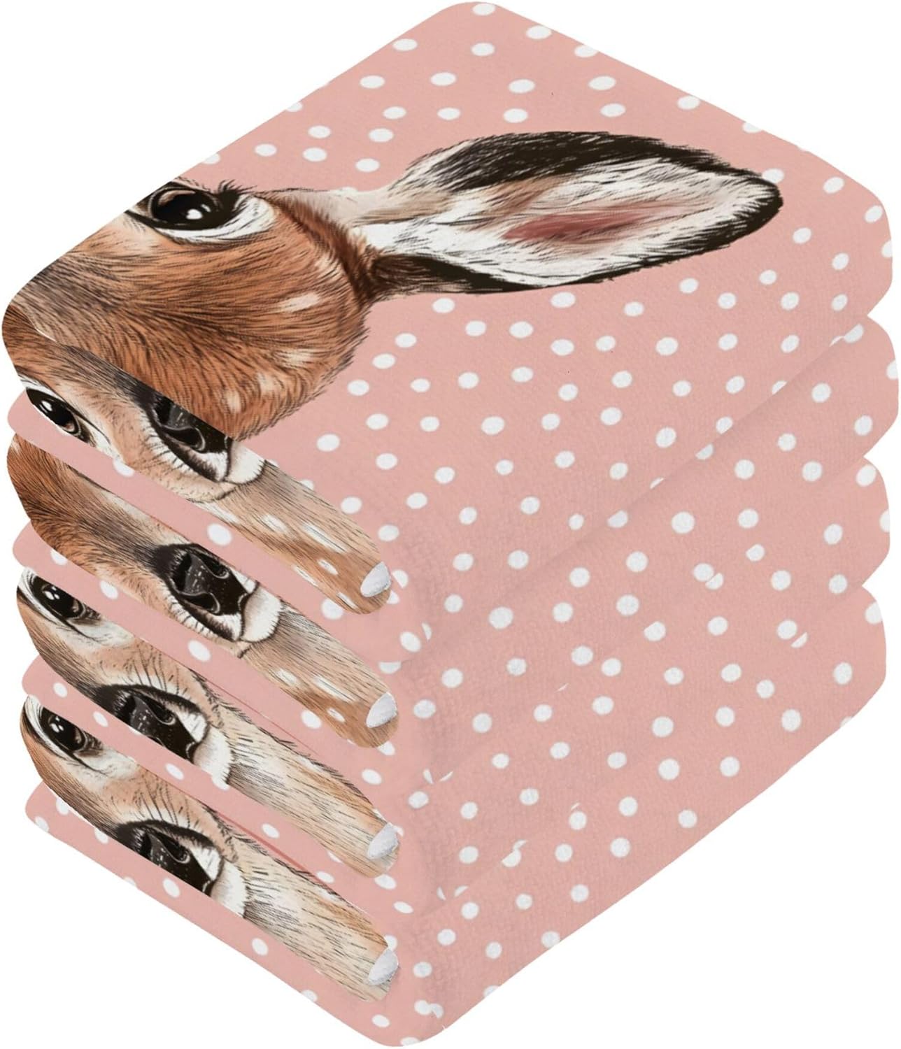 Xigua Cute Deer Washcloths Set of 2 - 12x12 Inch