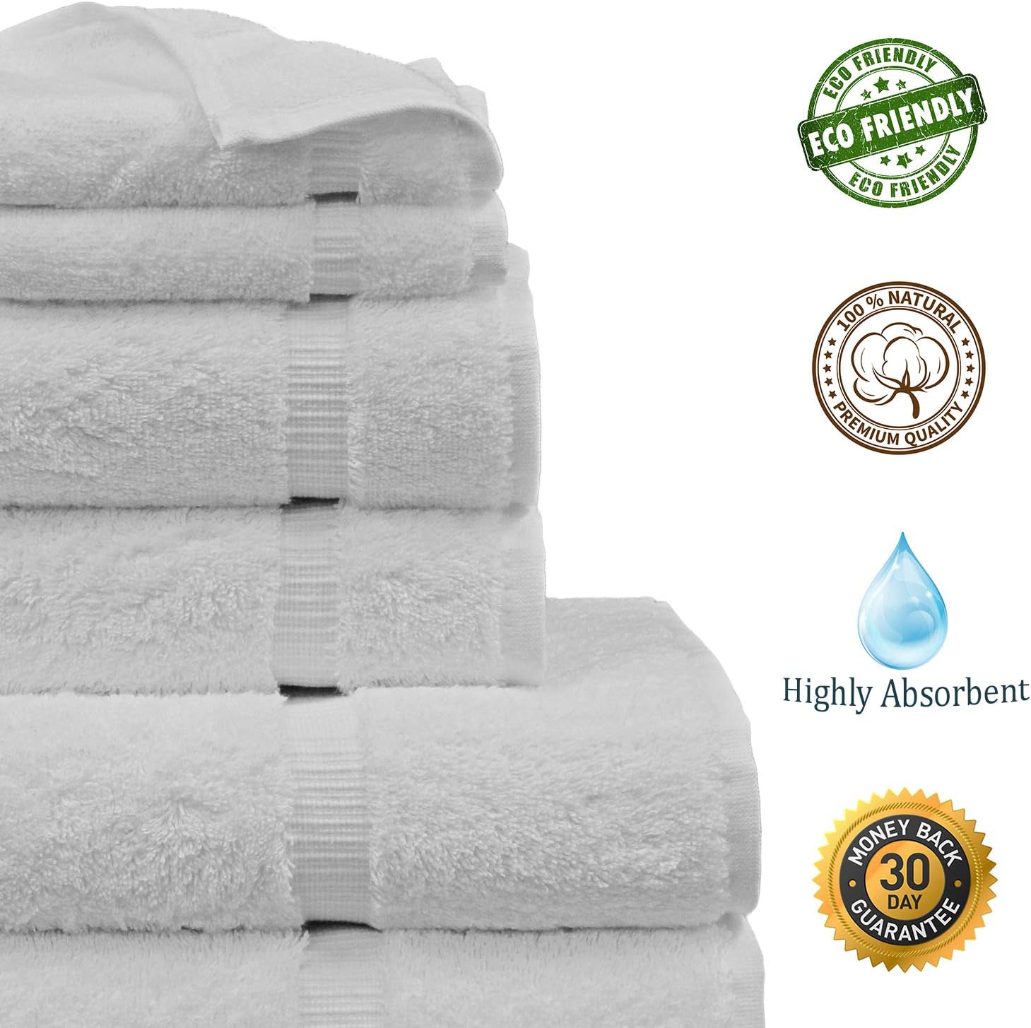 Indulge Linen 100 Turkish Cotton Towel Set 6 Piece