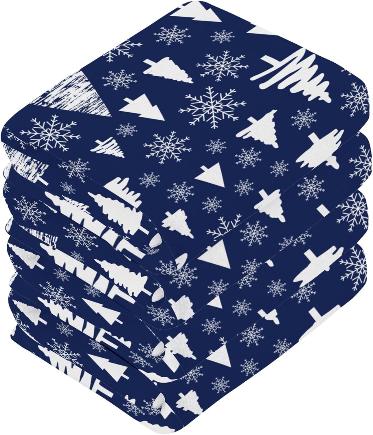 Xigua Christmas Trees Washcloth Set 212 Pcs 12x12inch Fast Drying Multi-Purpose Use