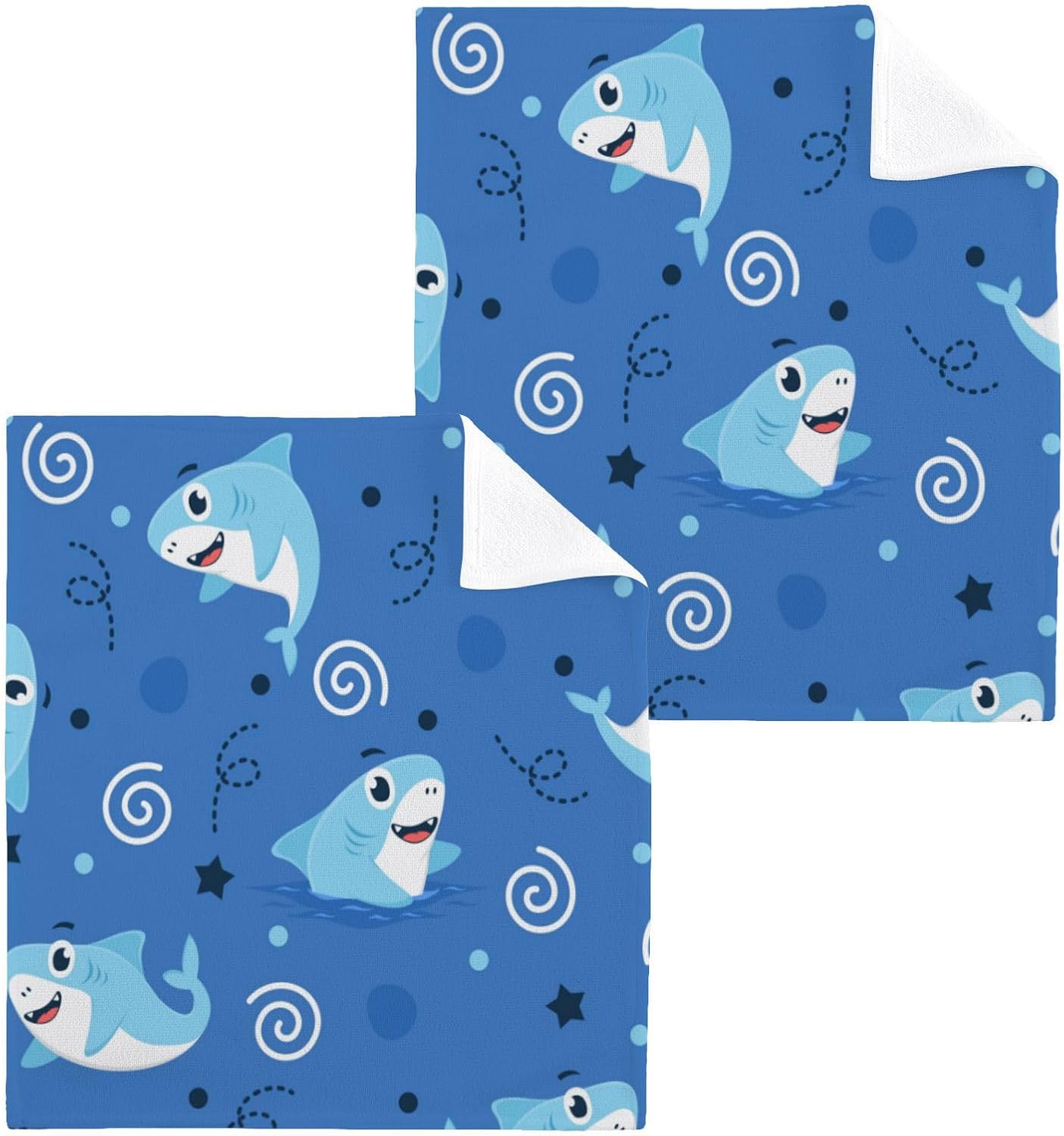Yettasan Shark Washcloth 2-Pack