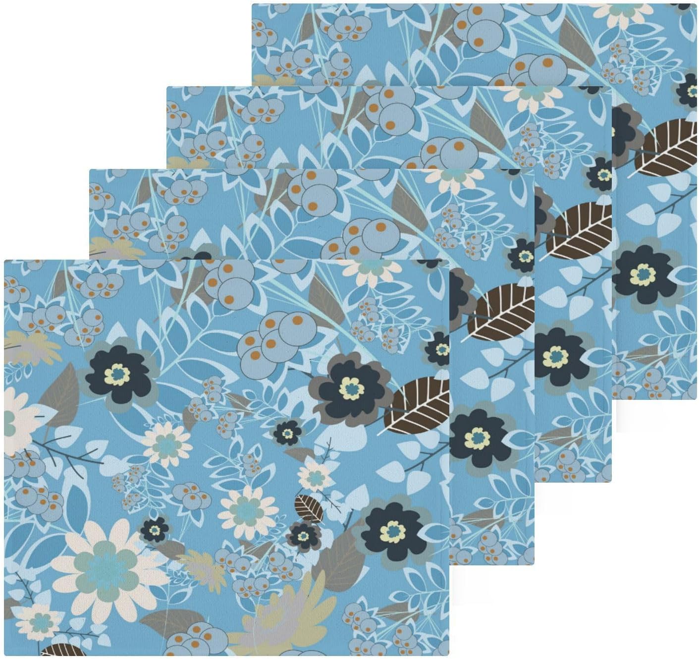 YETTASBIN Abstract Flowers Washcloths 2 Pack