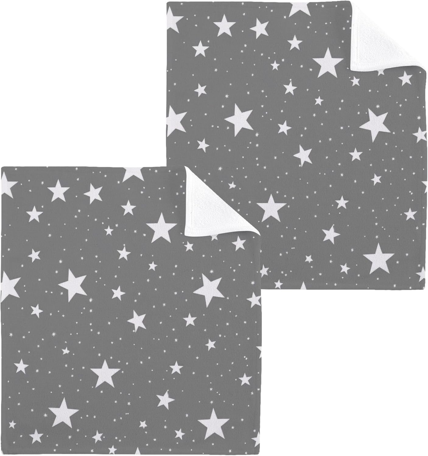 Kigai Stars in Grey 6 Pack Washcloths