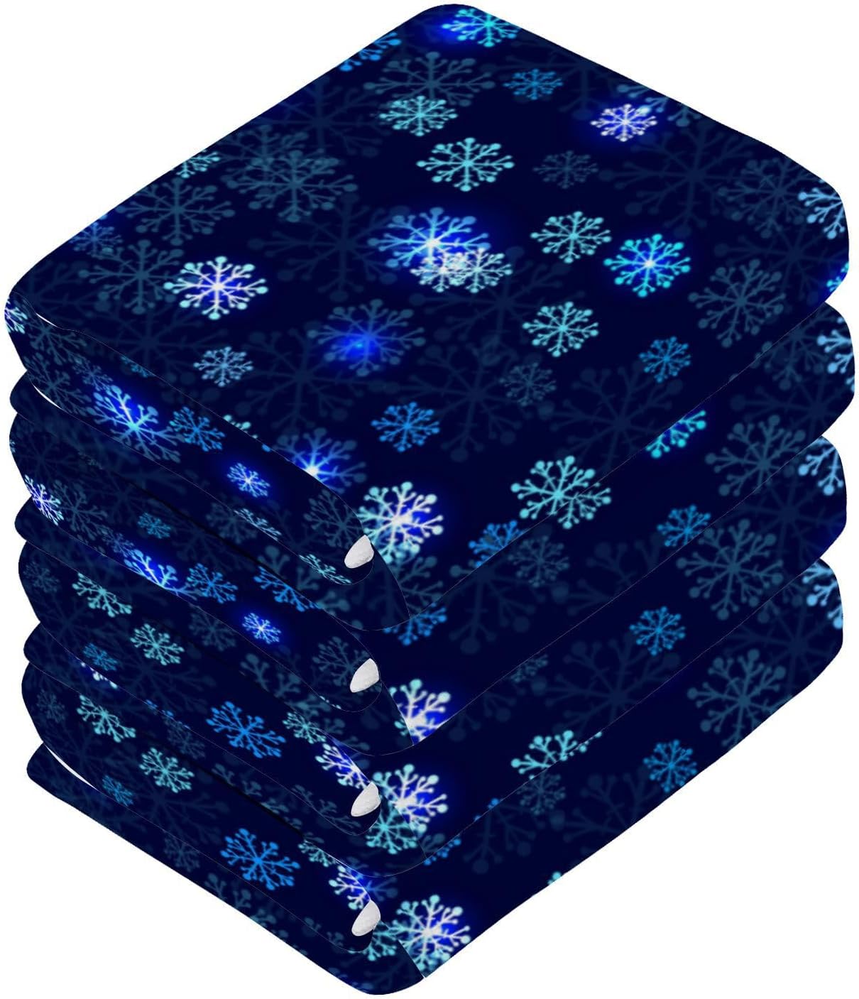 Perfect for Washes Delightful Blue Snowflake Washcloth Set for Baby Adults