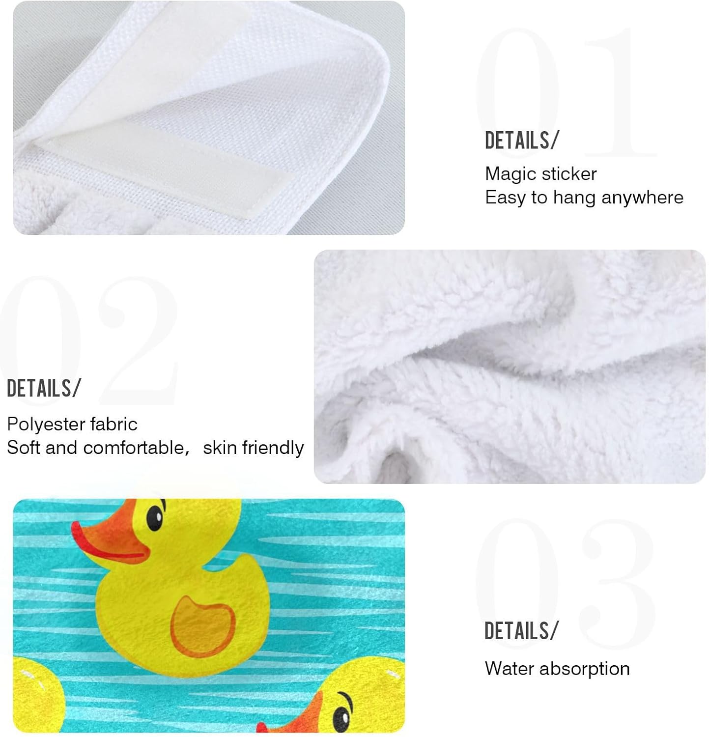 Hanging bath towels with loops - Ultra-absorbent soft multiPurpose bath towel set