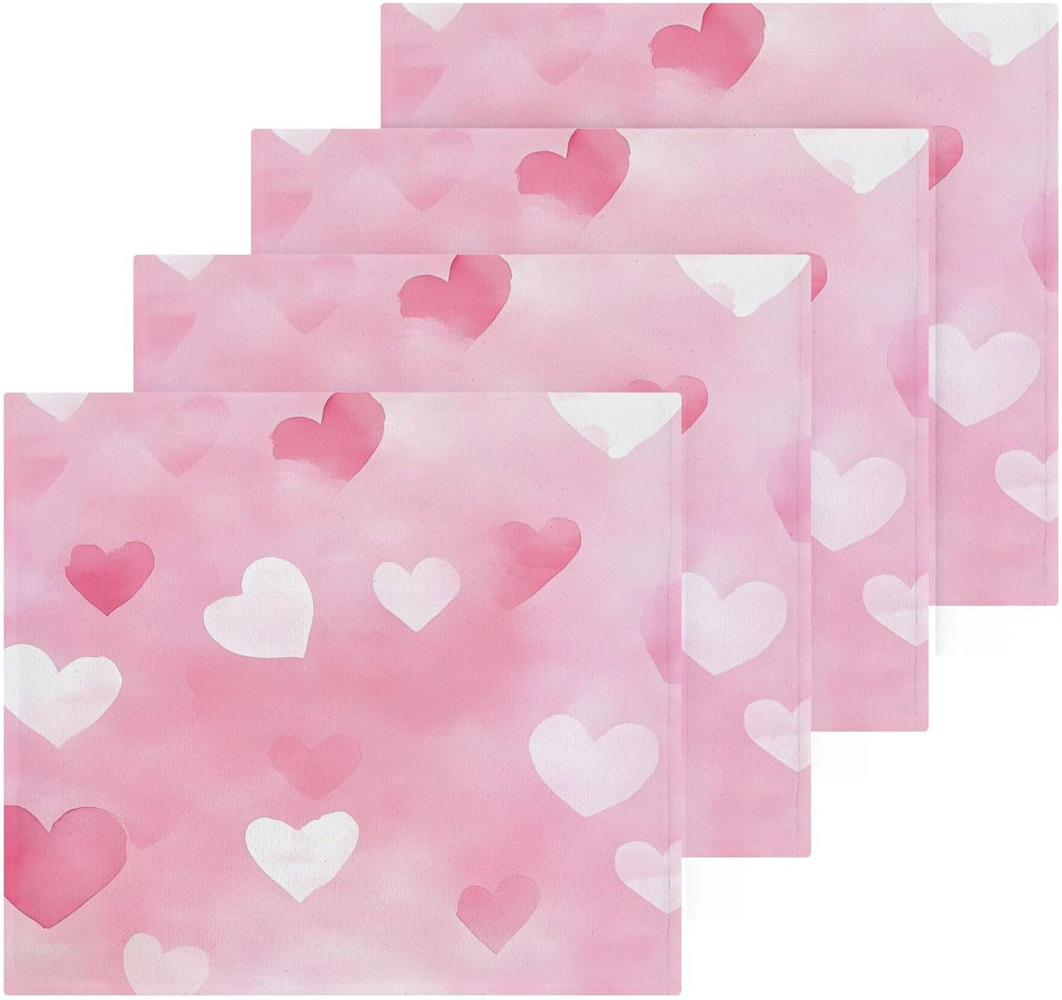 Xigua White Heart Washcloth Set