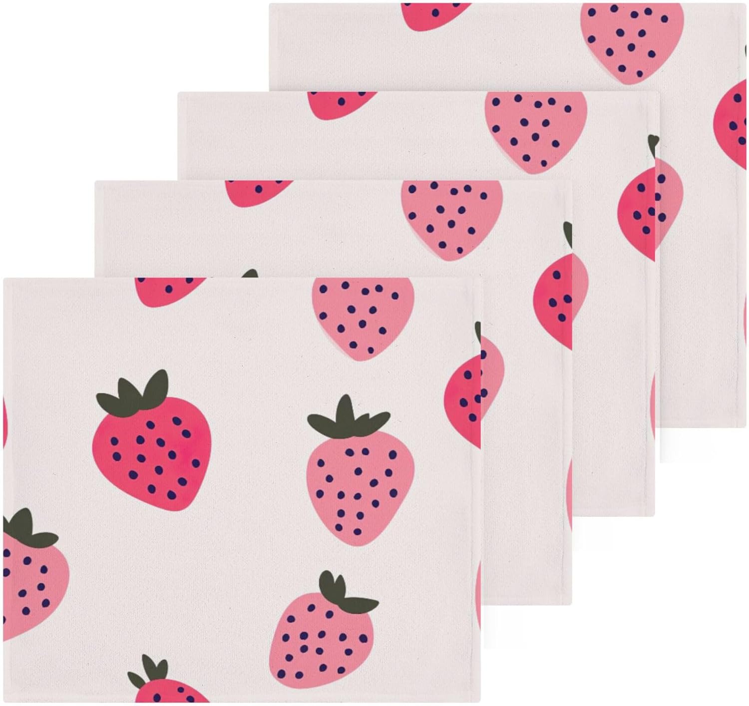 Cute Strawberry Washcloth Set for Fast-Drying Multi-Purpose Towels