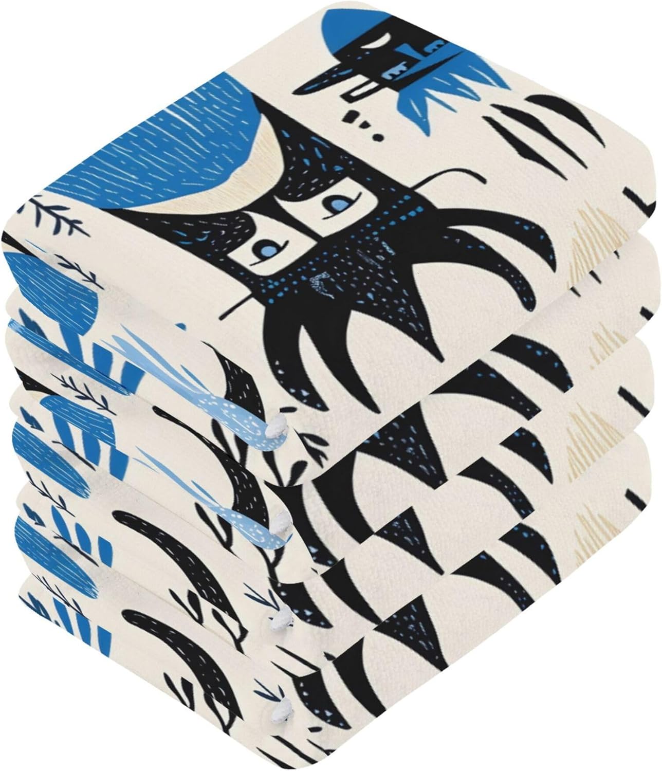 Xigua Scandinavian Viking Washcloths Set of 2 12x12 Inch