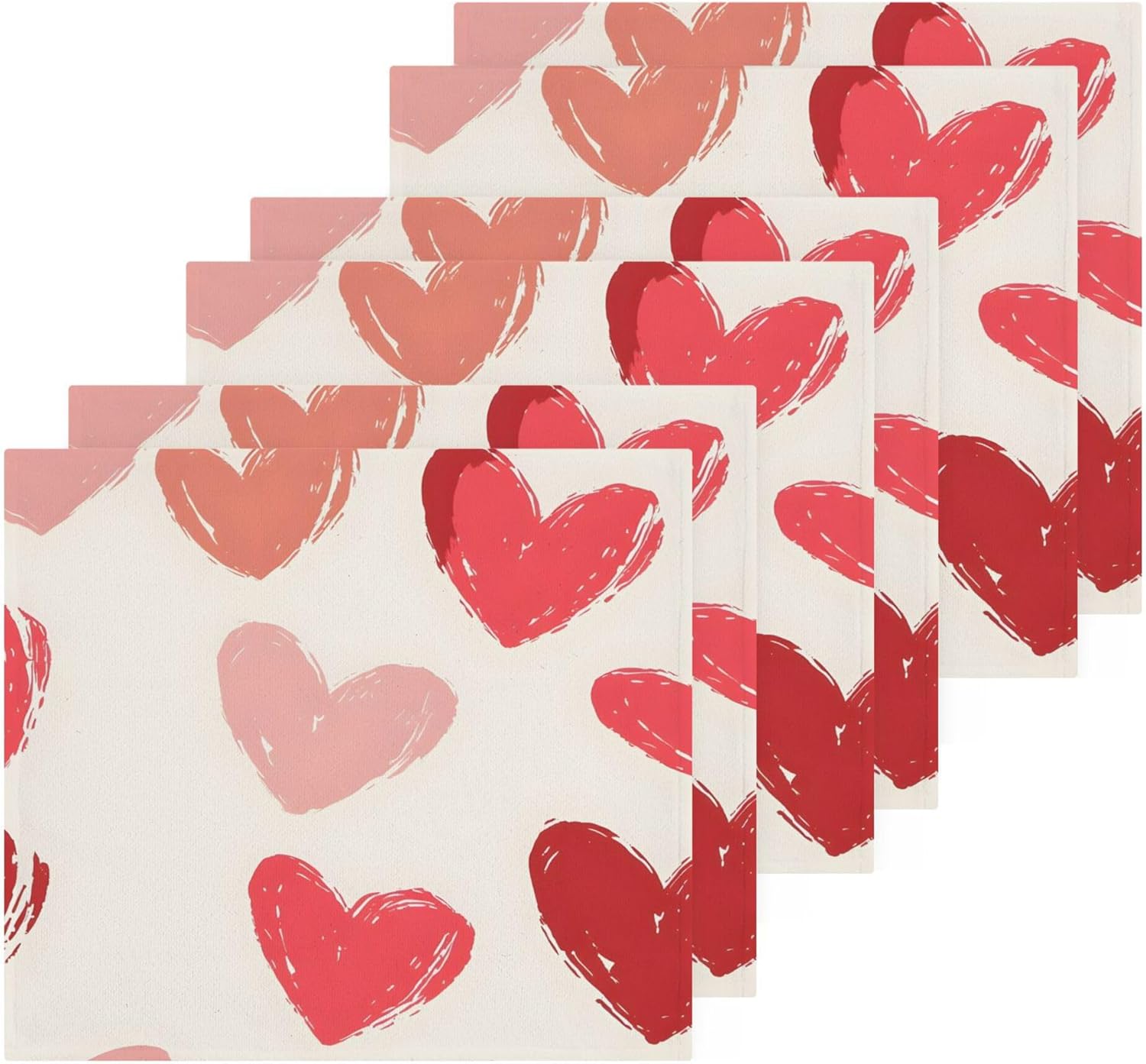 Xigua Red Hearts Multi-Purpose Washcloth Set
