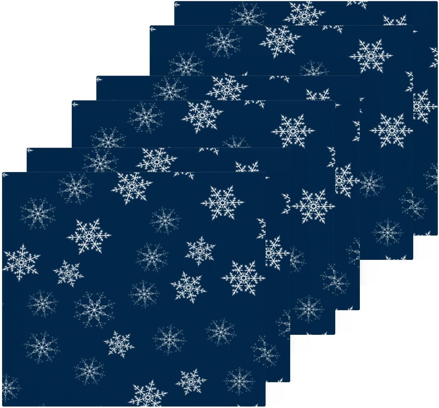 Premium Blue Snowflake Washcloths 2-Pack Soft Absorbent and Reusable Face Towels