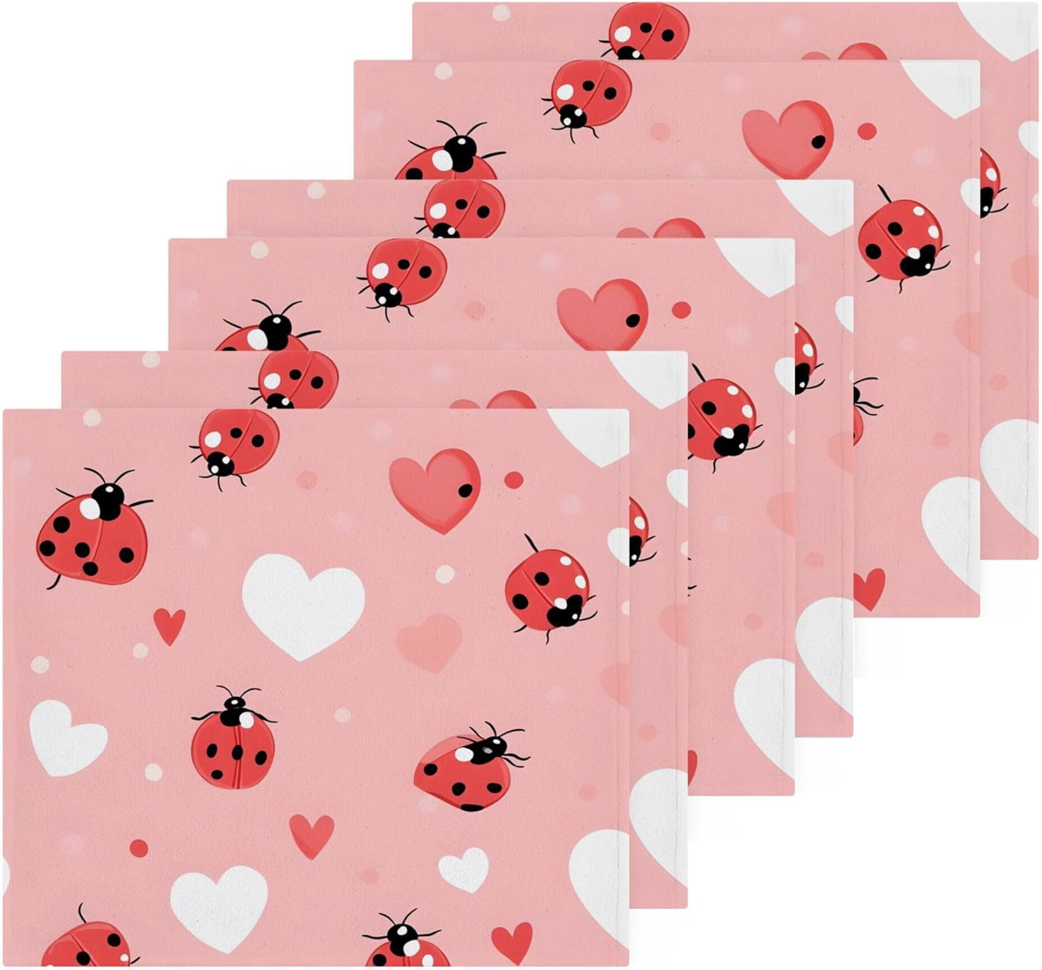 Xigua Ladybugs Washcloth Set - Fast Dry Safe Kitchen Family Essentials