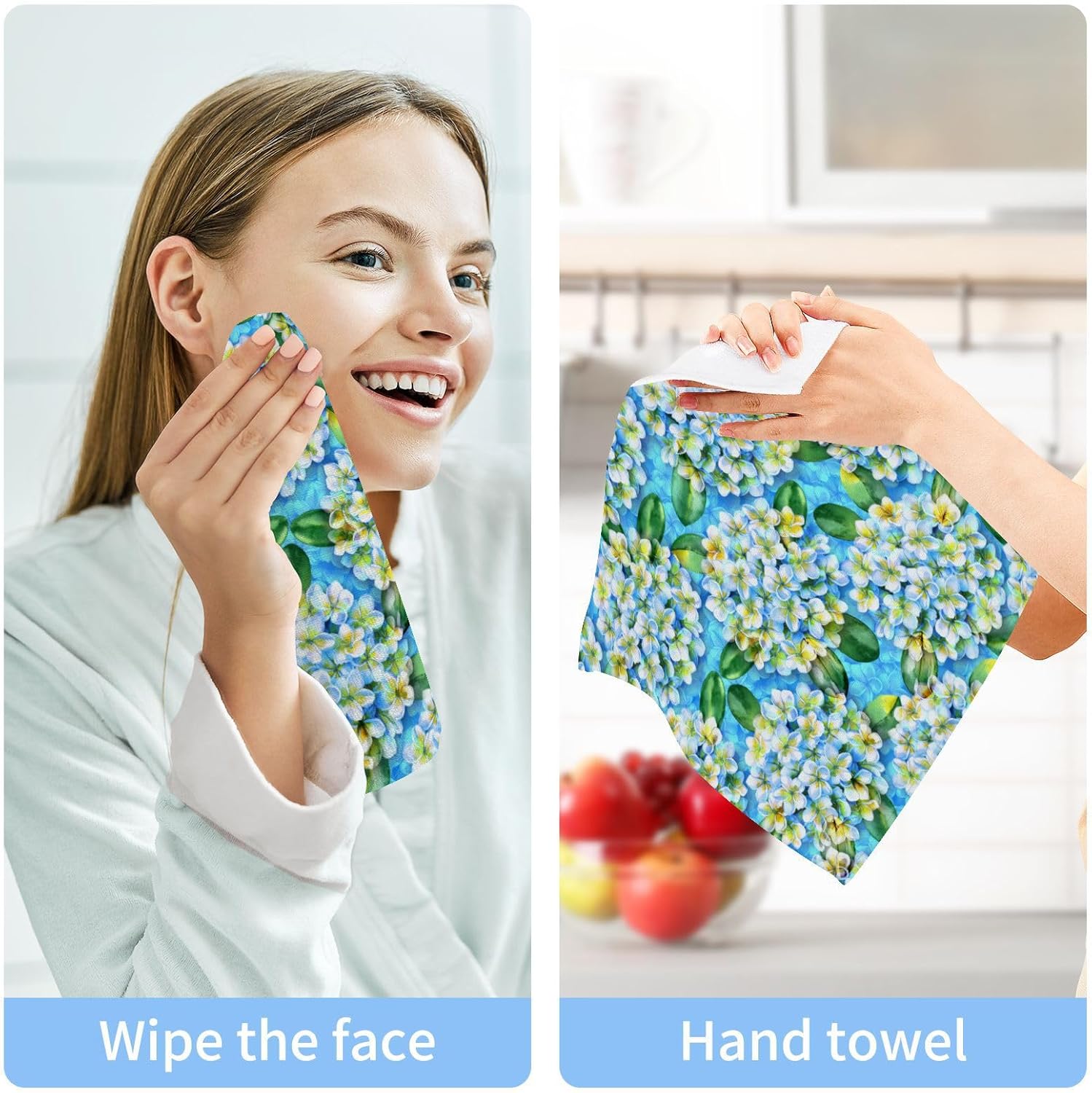 Pretty Flower Washcloth Set for Babies Soft Absorbent Reusable Washcloths