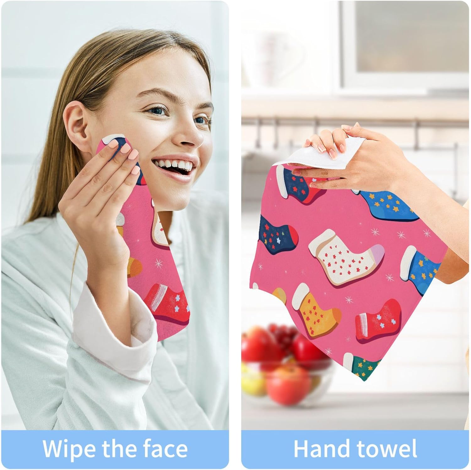 Elegant Christmas Washcloth Set for Fast Drying