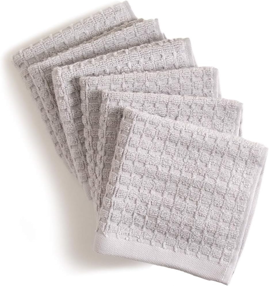 DKNY Quick Dry 100 Cotton Towels 6 Pack - Washcloth Set