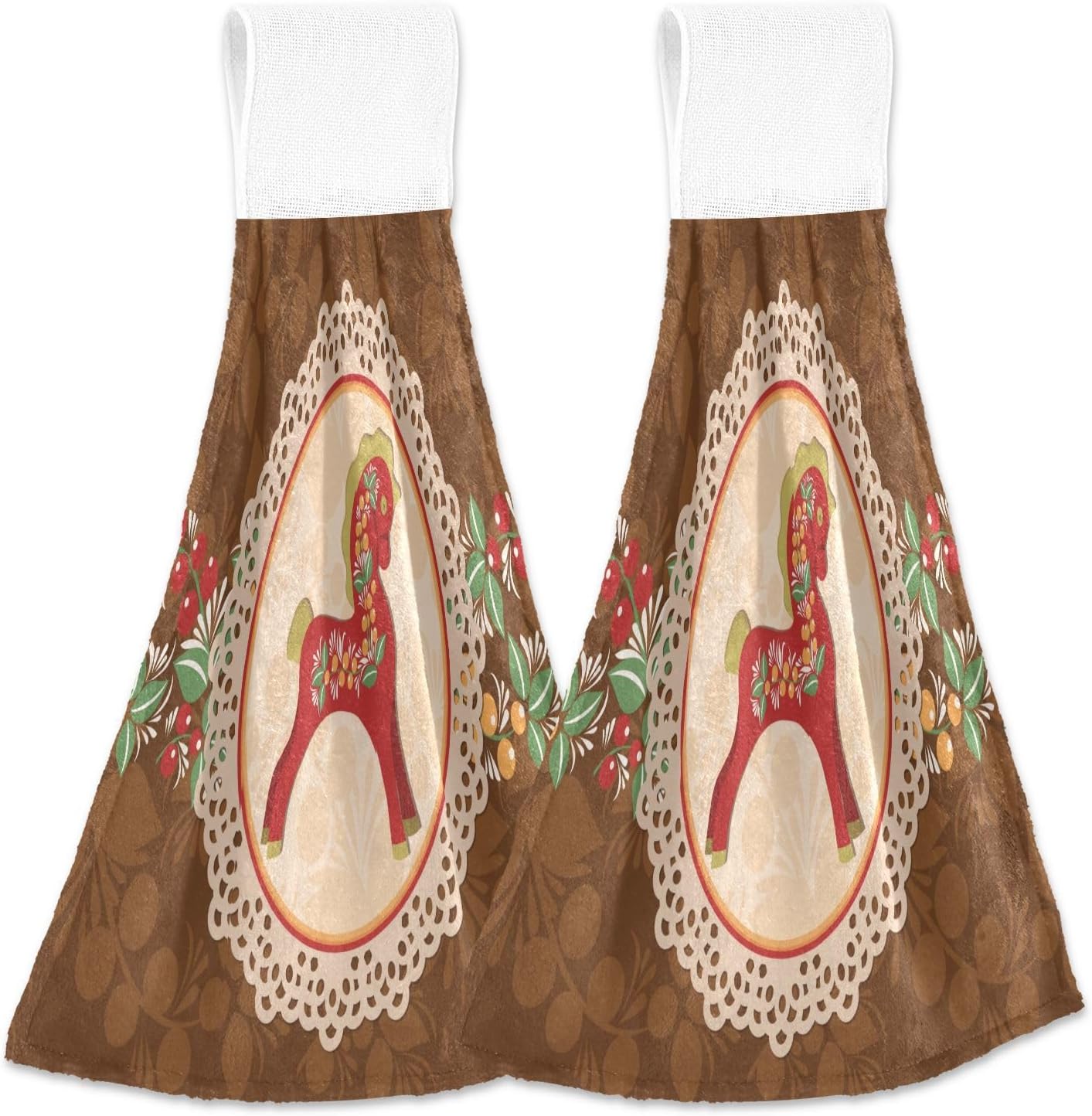 Red Dala Hand Towels Set