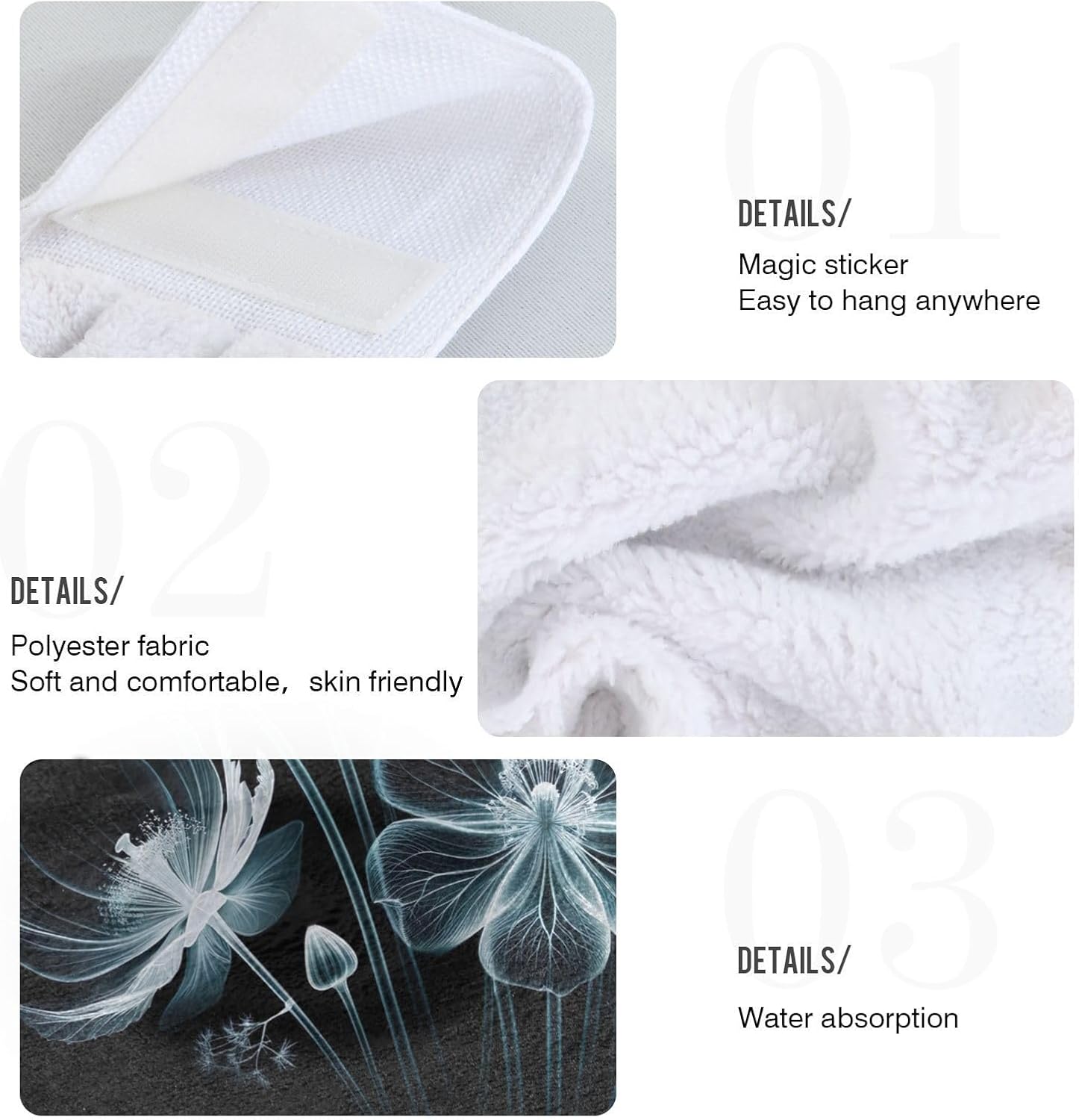 RPLIFE Coral Fleece Hand Towels Set of 2