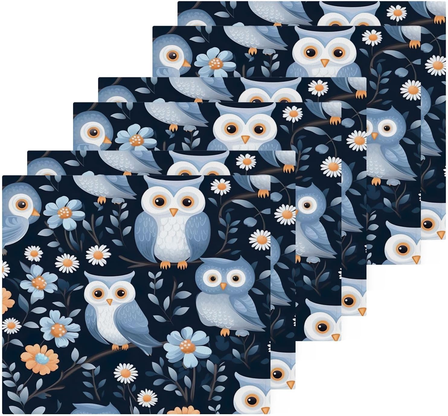 Owl Washcloths Childrens Reusable Face Towels