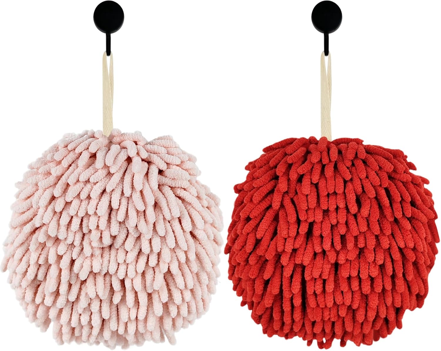 Chenille Fuzzy Ball Hand Towels for the Bathroom - Quick Dry Absorbent