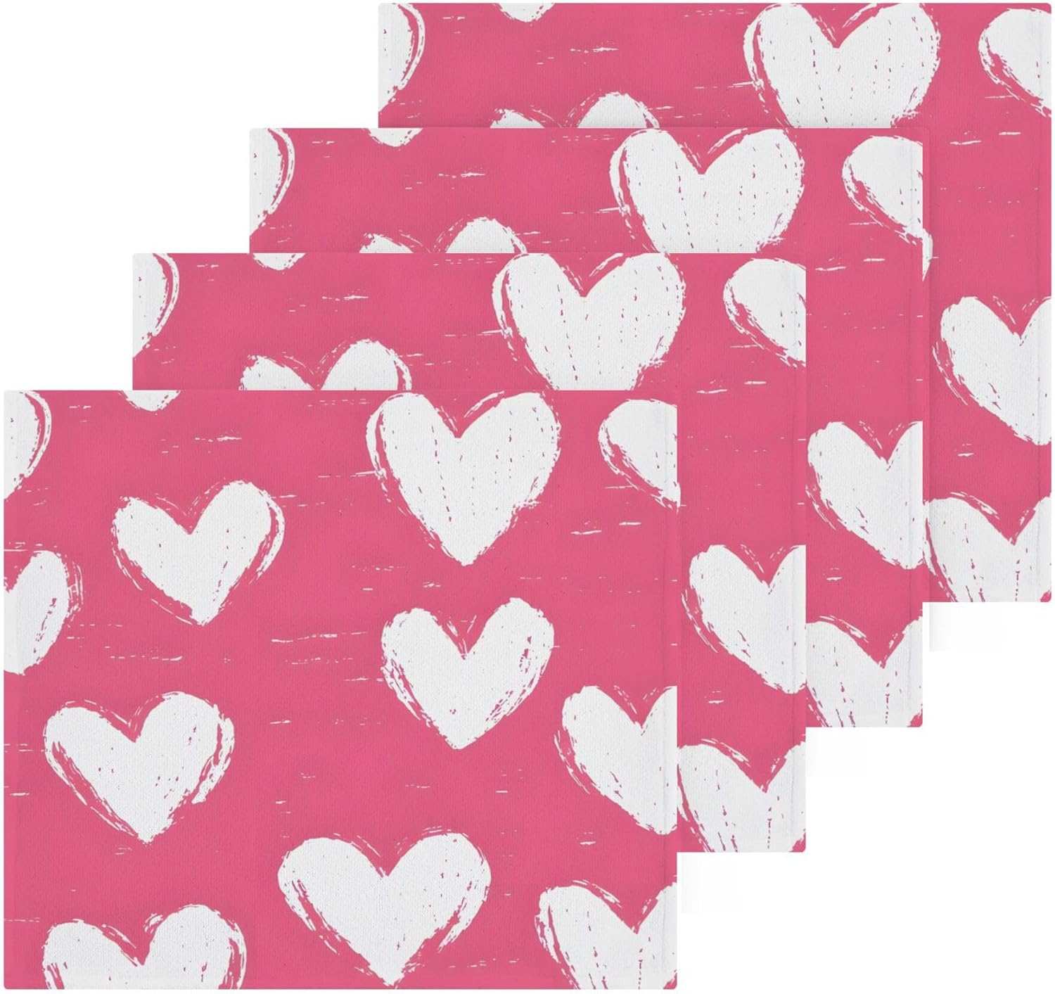 Xigua White Heart Fast Drying Washcloth Set