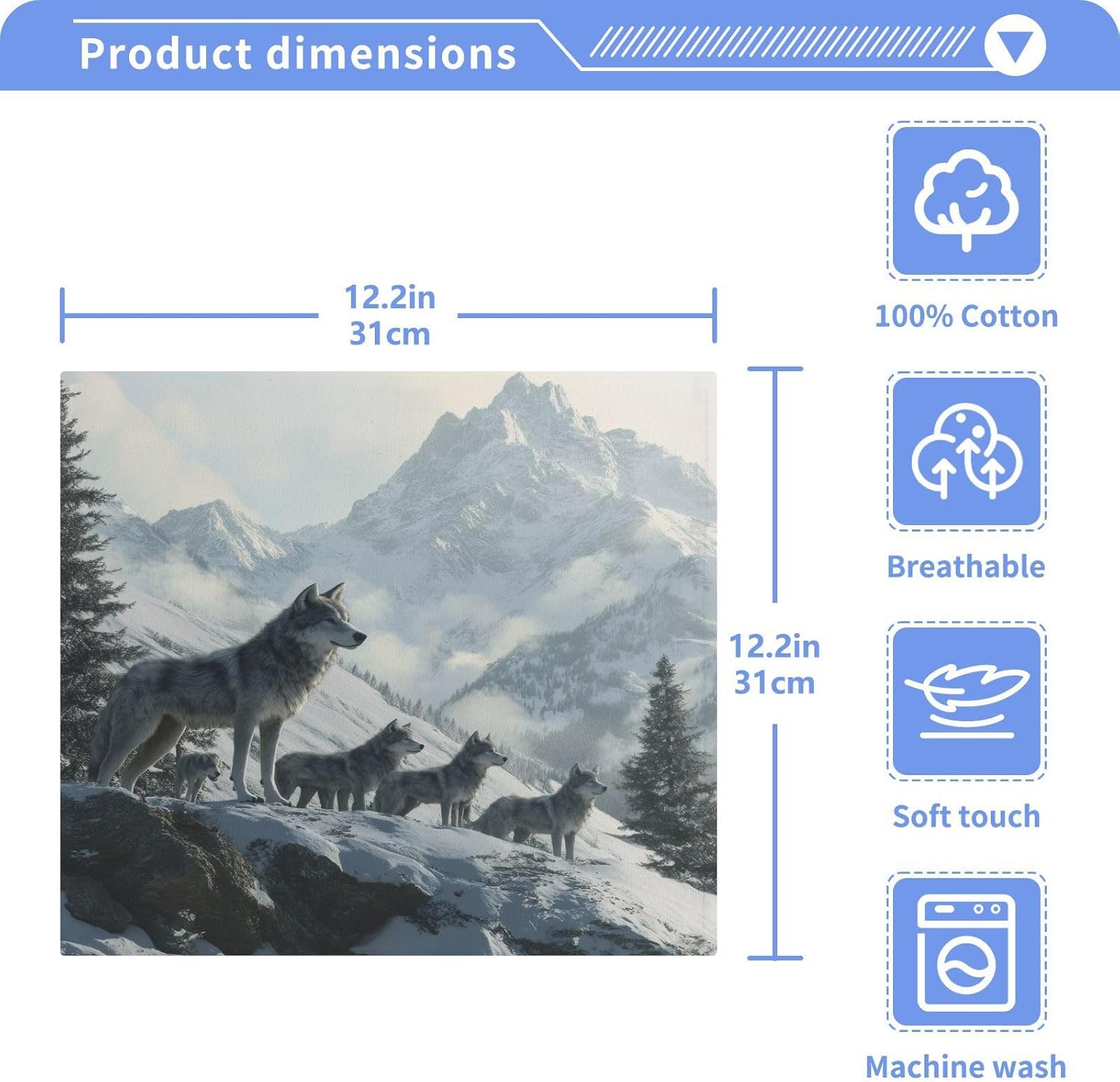 High-Quality Wolf Washcloths