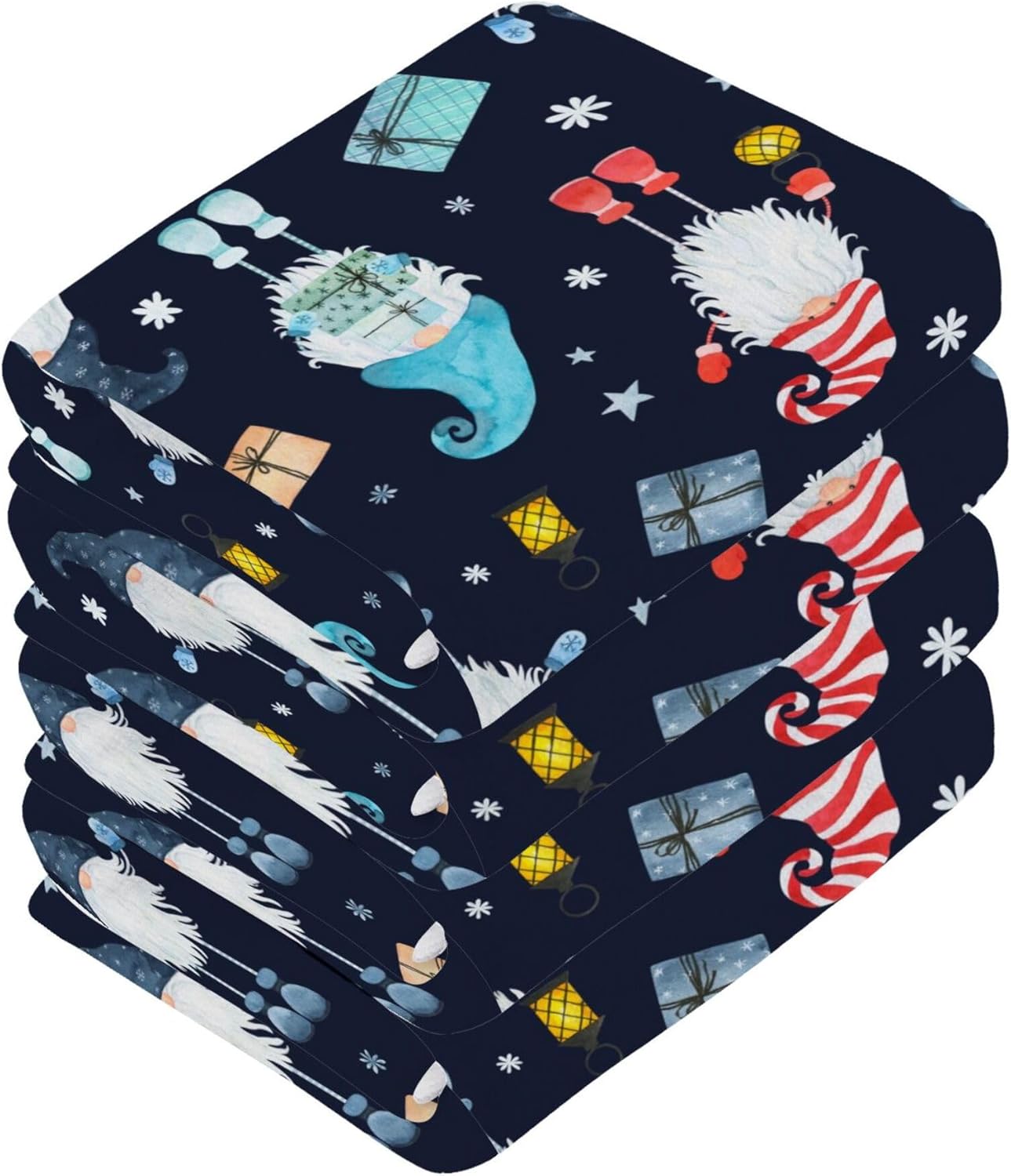 Xigua Christmas Gnome Washcloth Set - multi-purpose soft drying towels