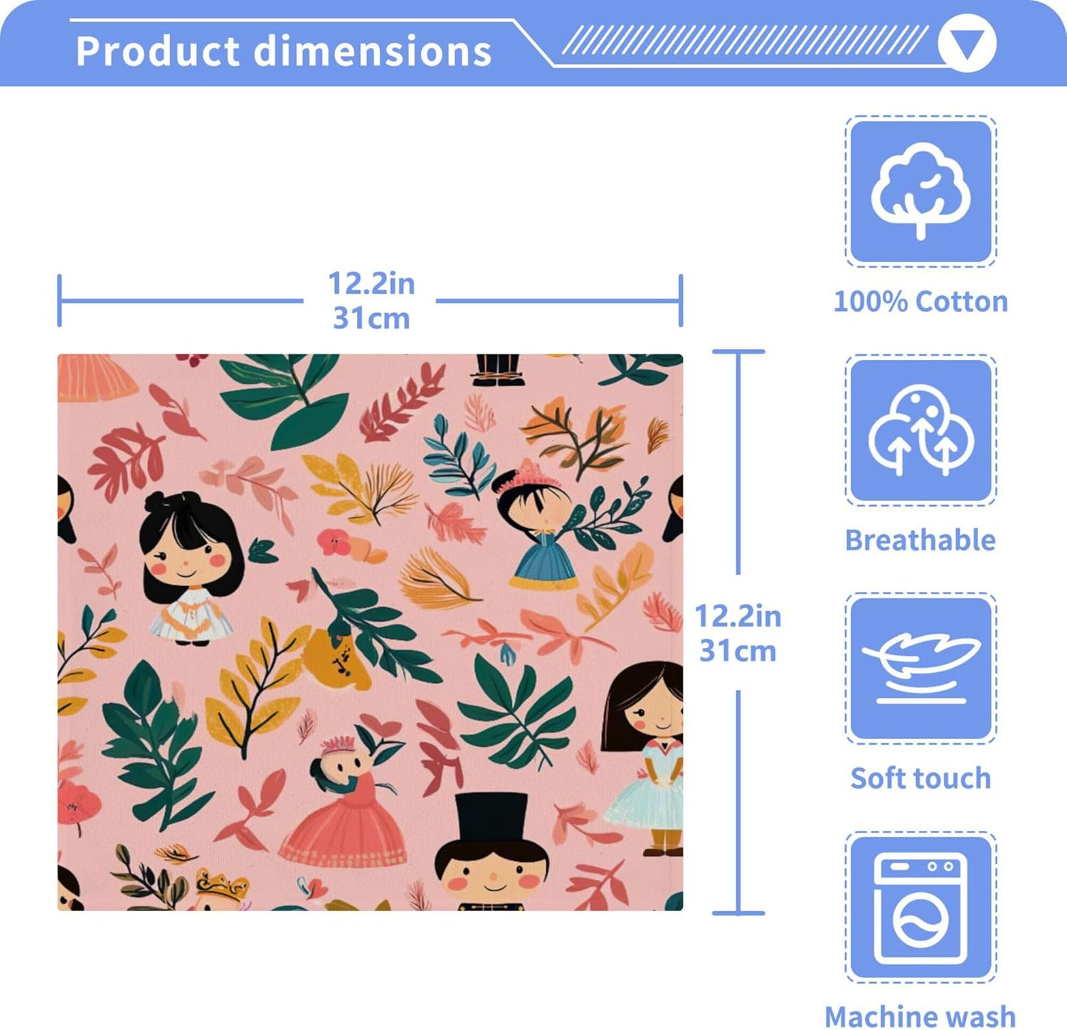 Xigua Cartoon Characters Washcloth SetFast-Drying Towels for Bathroom Kitchen and Travel