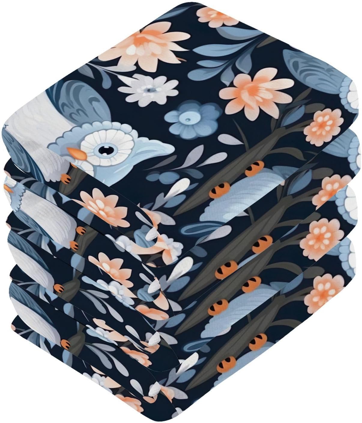 Yettasbin Owl Washcloth 2-Piece Reusable Face Towels
