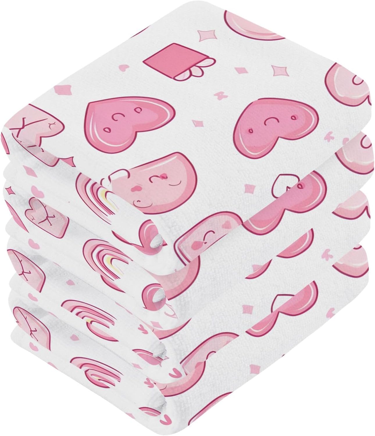 Bath Heart Washcloth Set for Valentines Day