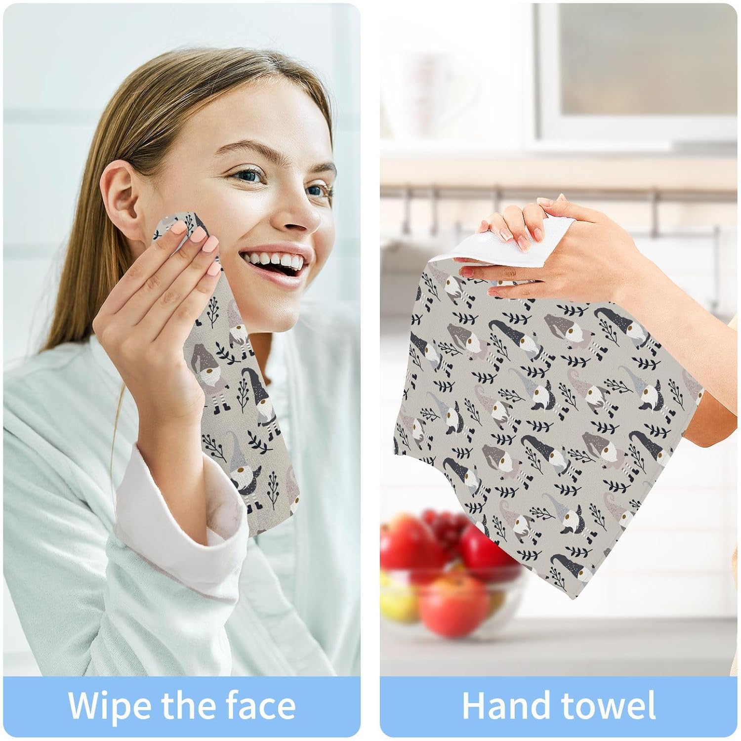 Burbuja Christmas Gnome 4 Pack Washcloths