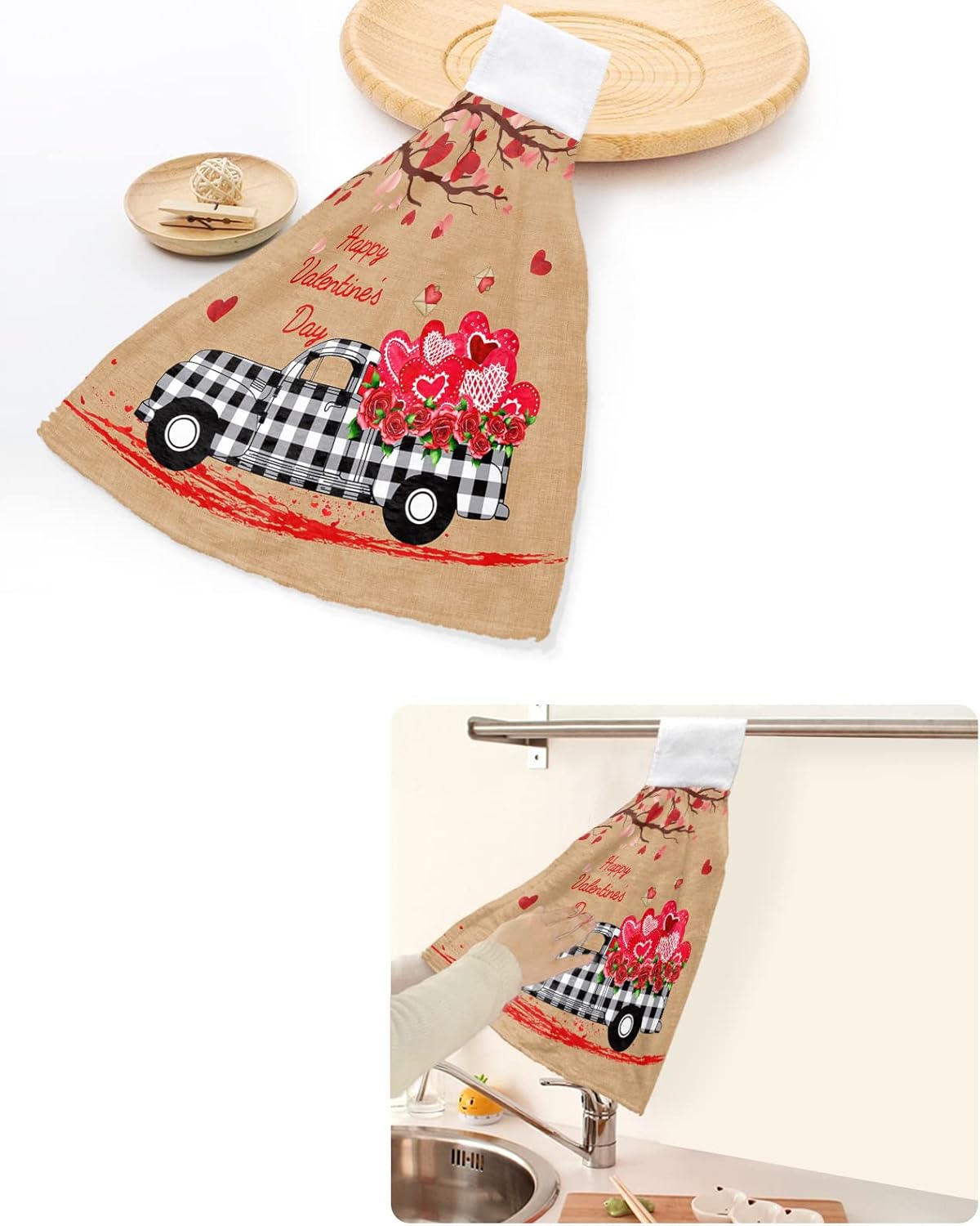 Amusing Red Love Hand Tie Towel Set